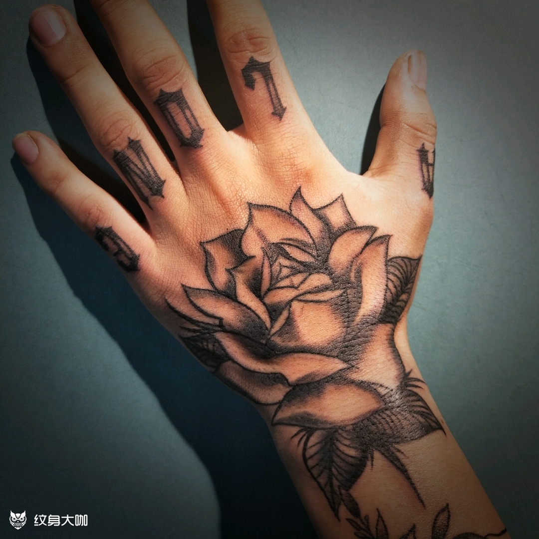 手背手指_纹身图案手稿图片_车田大佐的纹身作品集