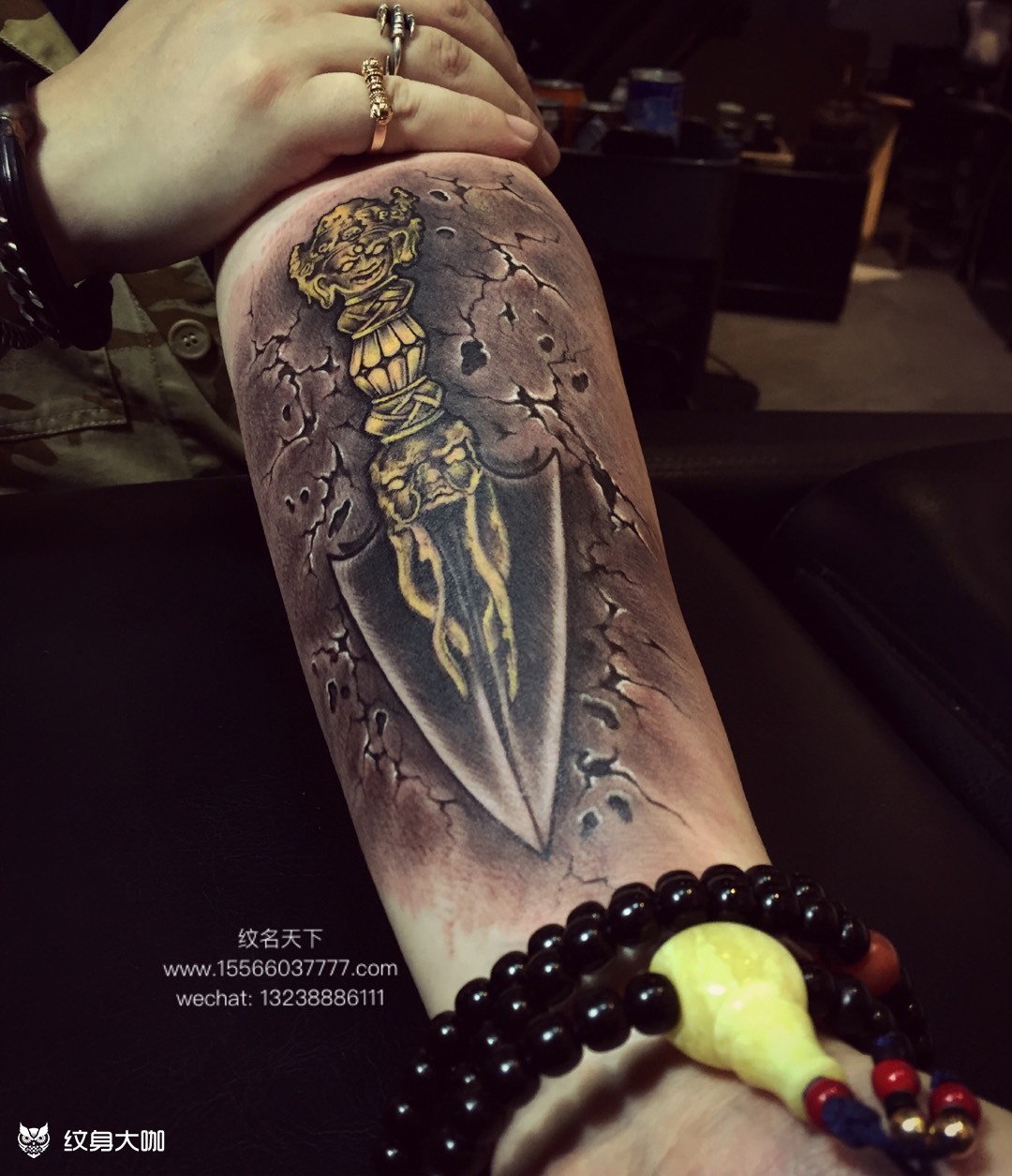 降魔杵_纹身图案手稿图片_程新龙的纹身作品集