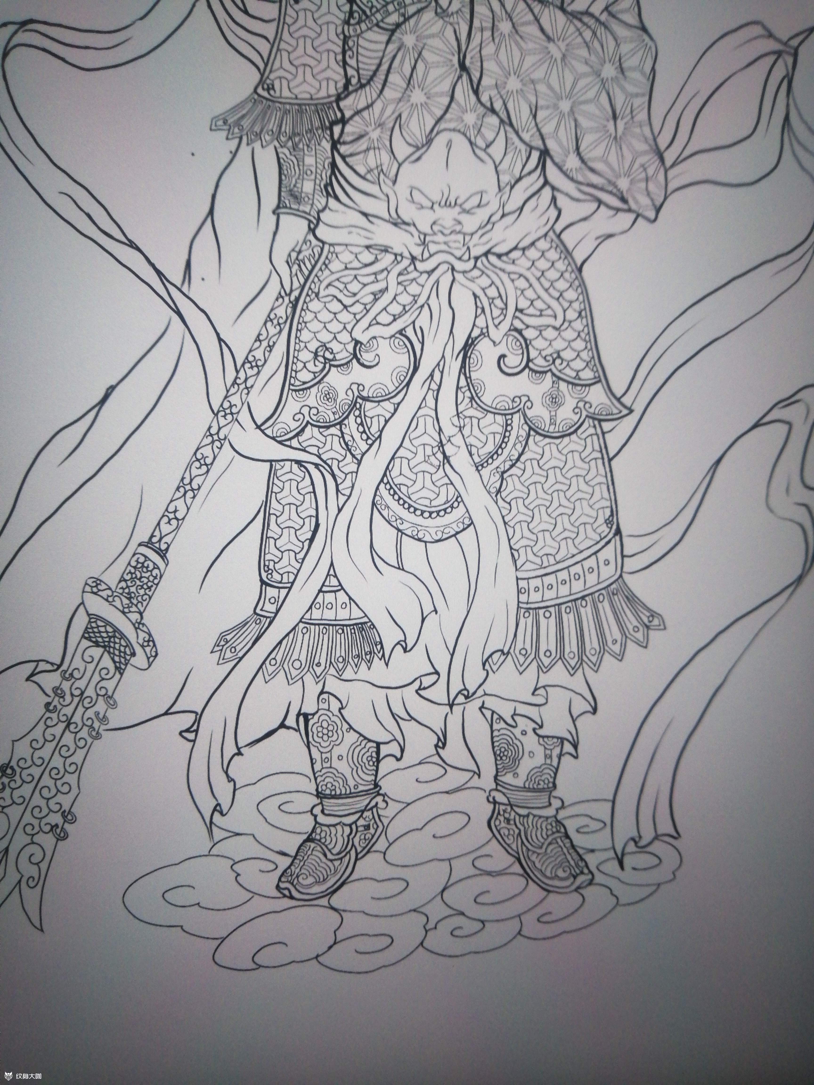 清源妙道二郎显圣真君_纹身图案手稿图片_雕途的纹身作品集