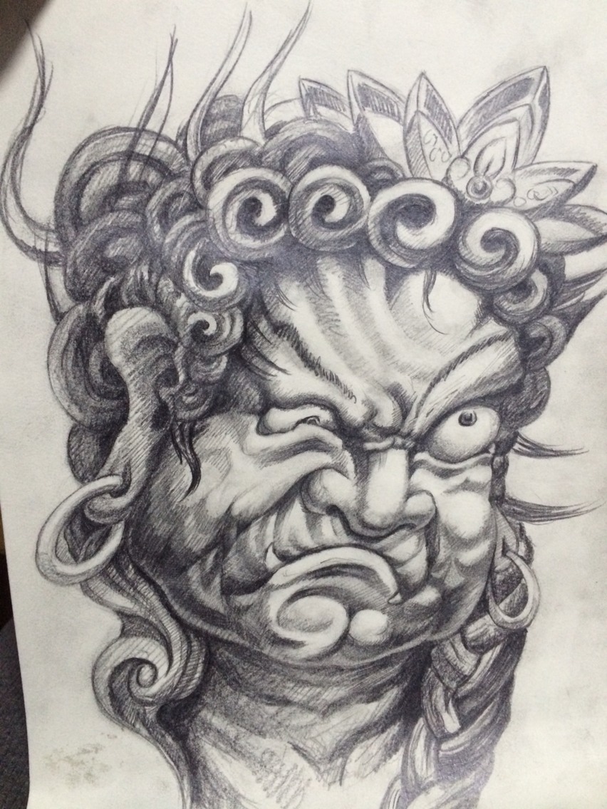不动明王_纹身图案手稿图片_硬核的纹身作品集