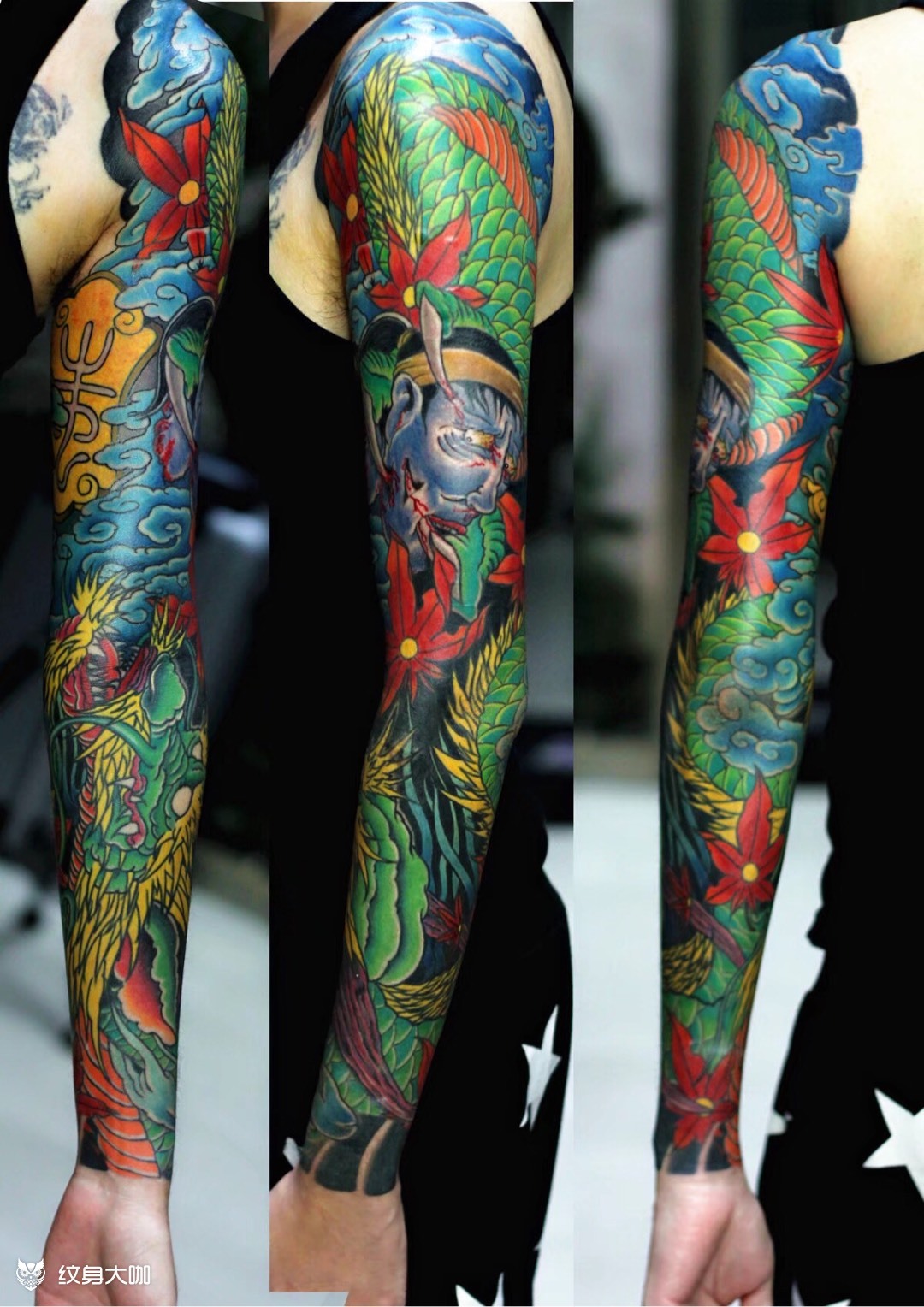 新传统花臂_纹身图案手稿图片_赵宇的纹身作品集