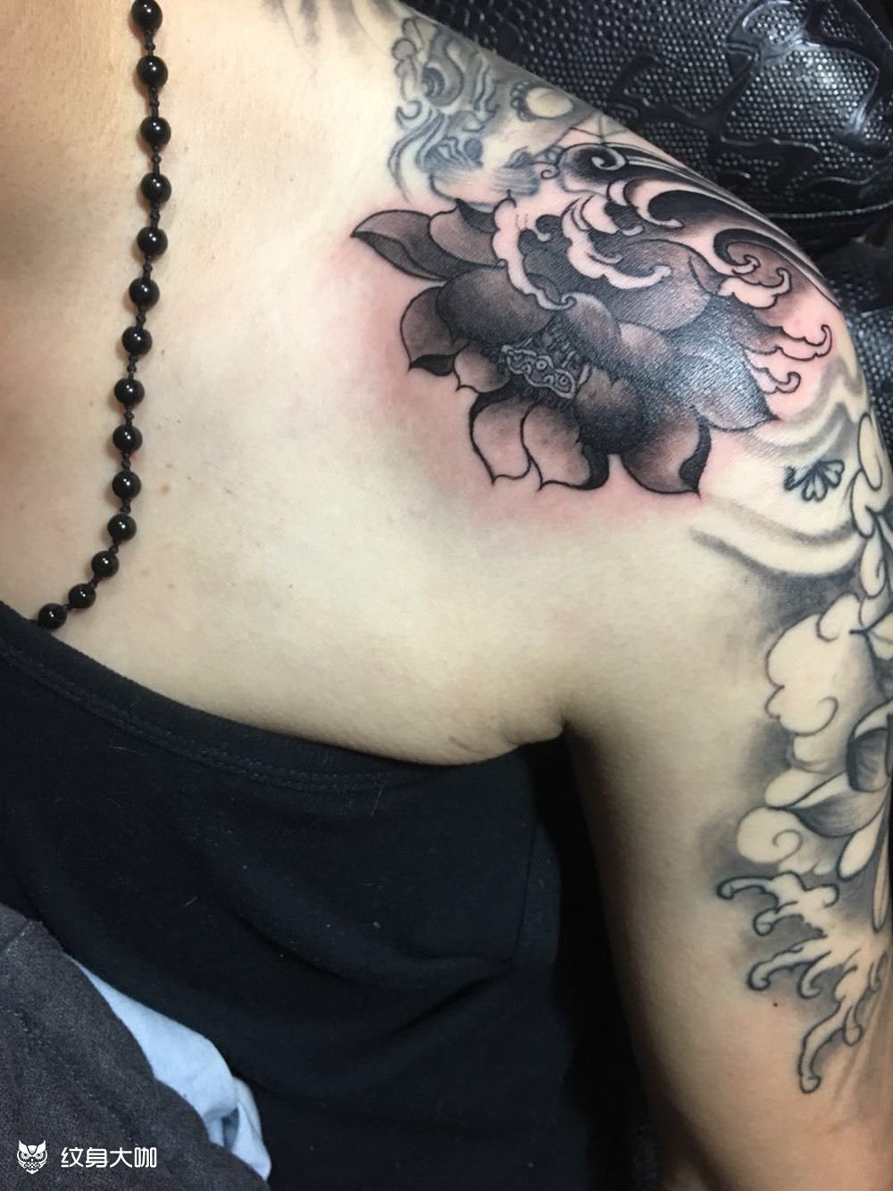 荷花_纹身图案手稿图片_云的纹身作品集