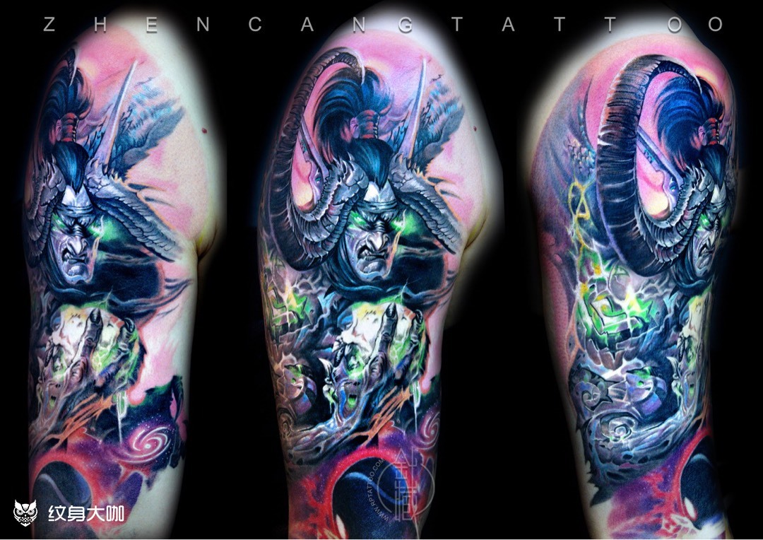 超级英雄 · 伊利丹 | 针藏刺青 ·邵钢· 作品_纹身图案手稿图片_邵