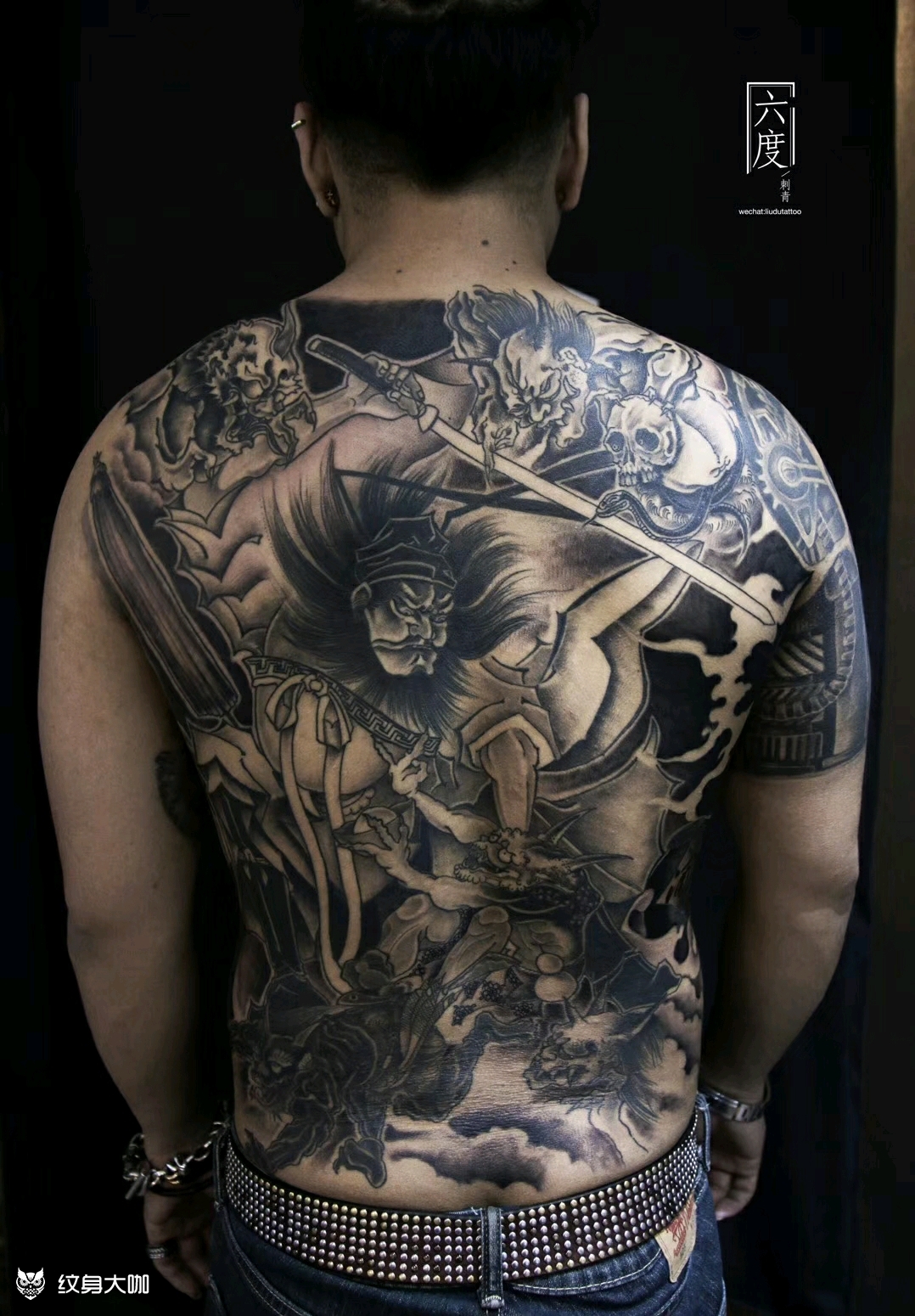 满背钟馗_纹身图案手稿图片_楚茗的纹身作品集