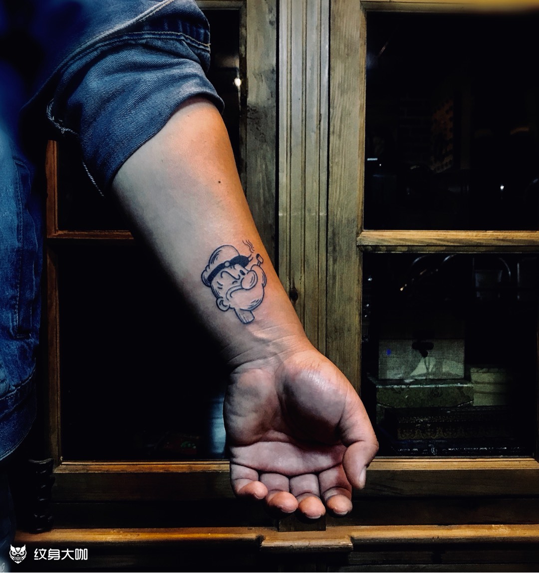 大力水手_纹身图案手稿图片_蓝的纹身作品集