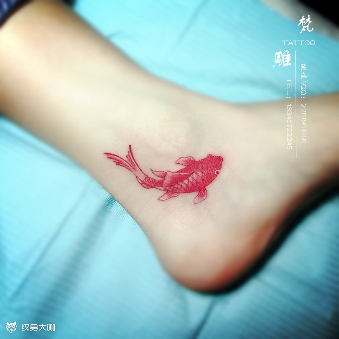 小红鱼_纹身图案手稿图片_燕子的纹身作品集