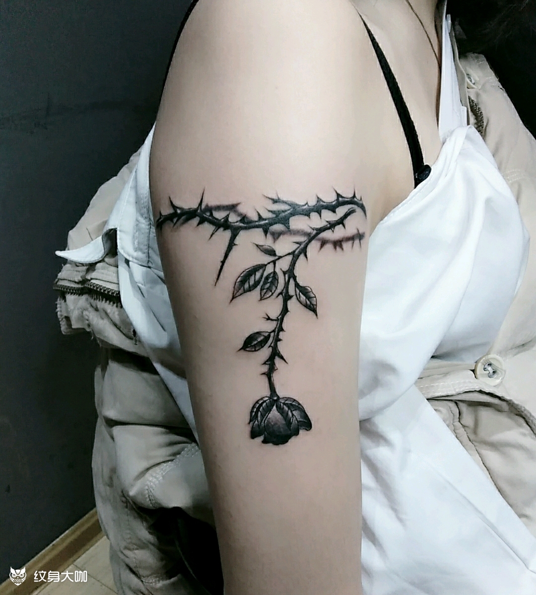 荆棘玫瑰_纹身图案手稿图片_盘龙tattoo—酒的纹身作品集