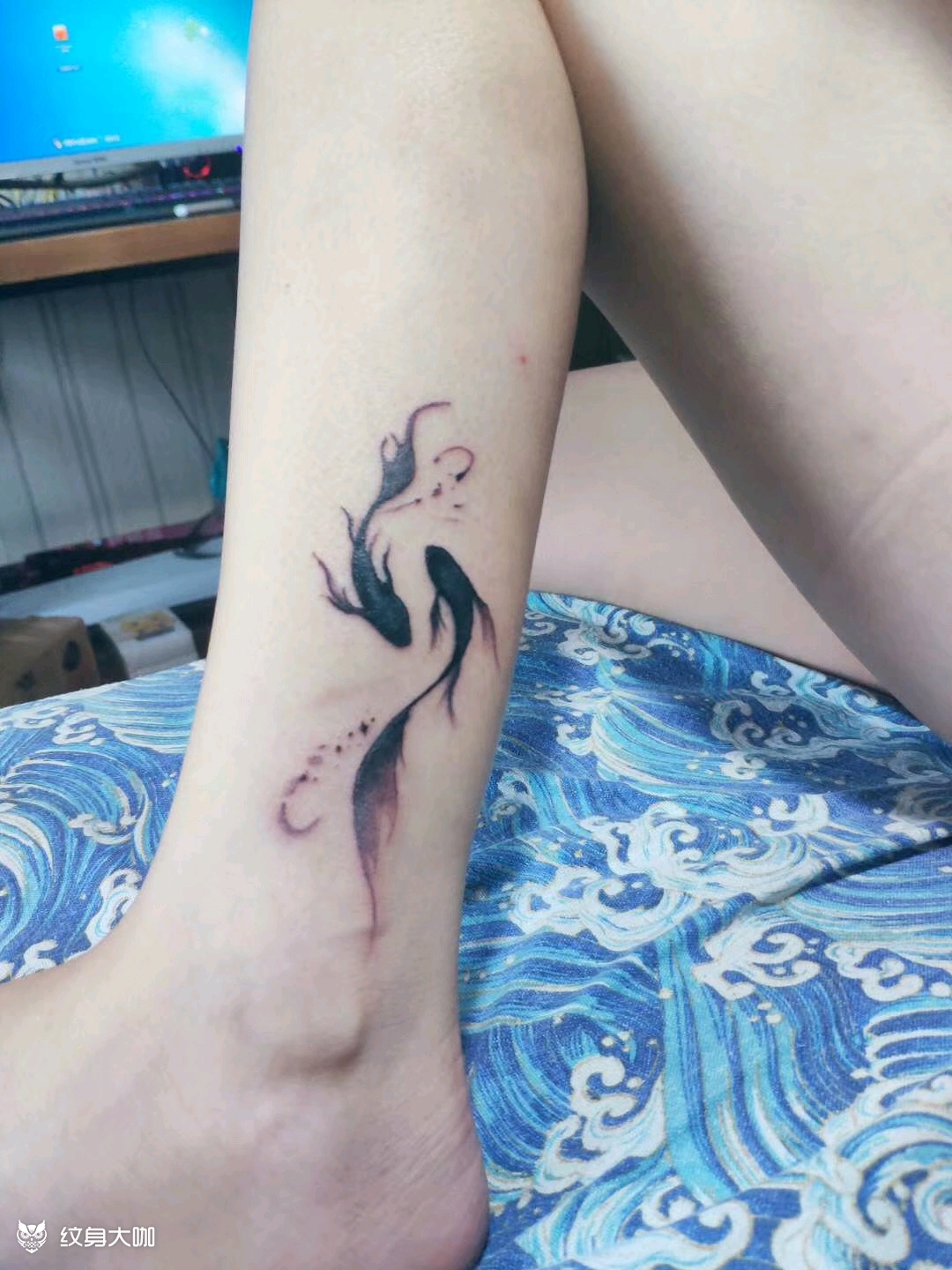 双鱼_纹身图案手稿图片_李洪涛的纹身作品集