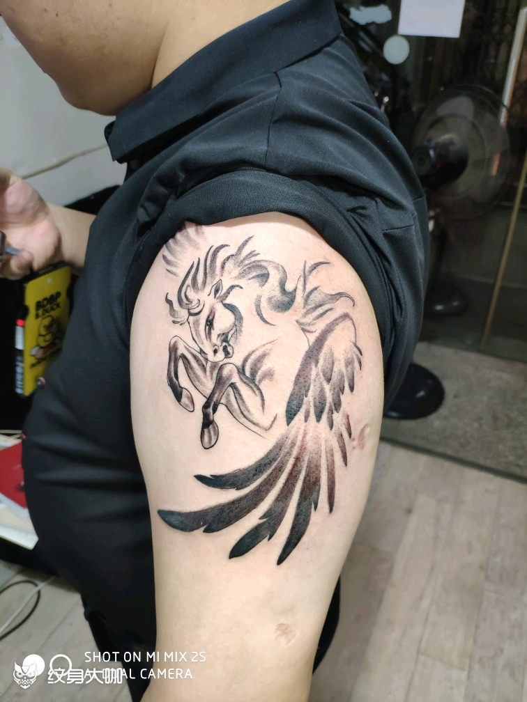 飞马_纹身图案手稿图片_老刘的纹身作品集