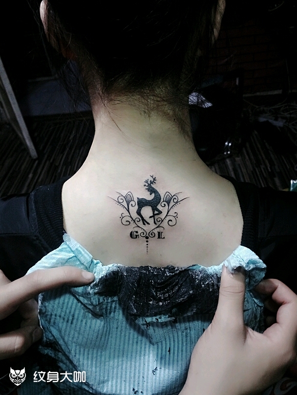 图腾 鹿_纹身图案手稿图片_李子龙的纹身作品集