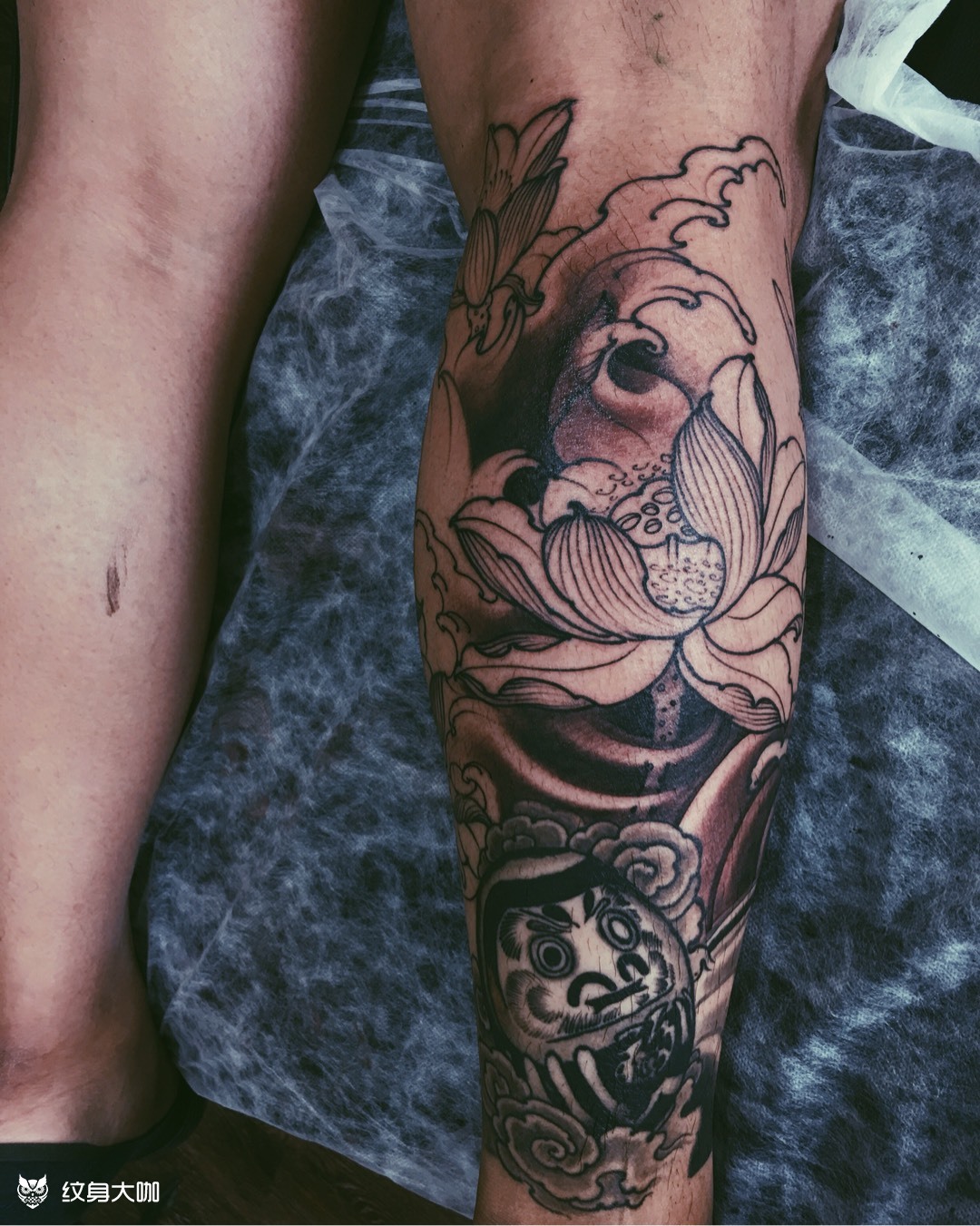 中国传统——荷花_纹身图案手稿图片_骨的纹身作品集