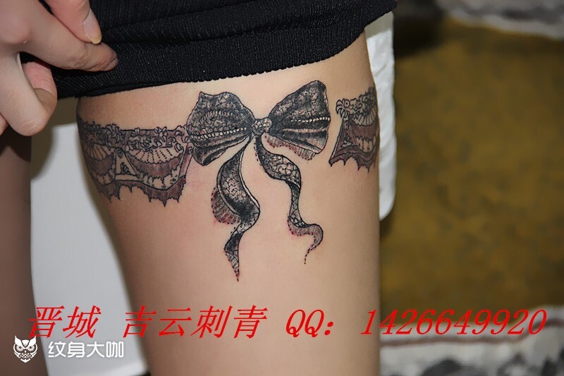 蕾丝蝴蝶结_纹身图案手稿图片_王建军的纹身作品集
