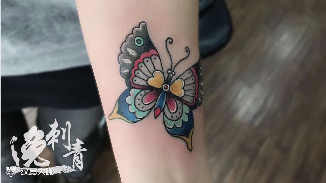 彩色蝴蝶_纹身图案手稿图片_逸-的纹身作品集