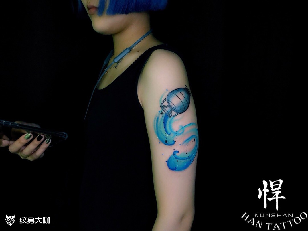 水瓶座_纹身图案手稿图片_慧子的纹身作品集