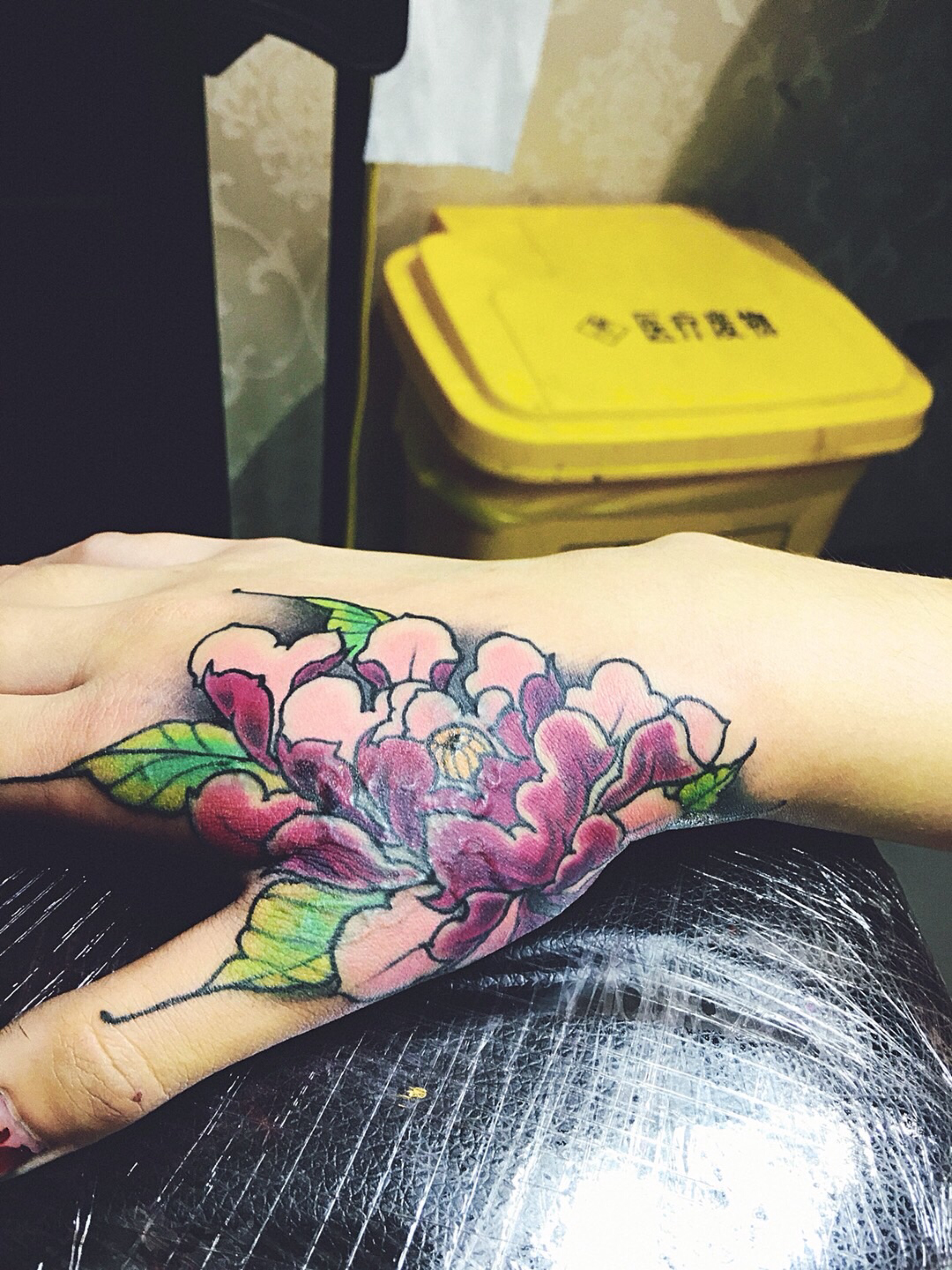 牡丹,覆盖,虎口_纹身图案手稿图片_魏子越的纹身作品集