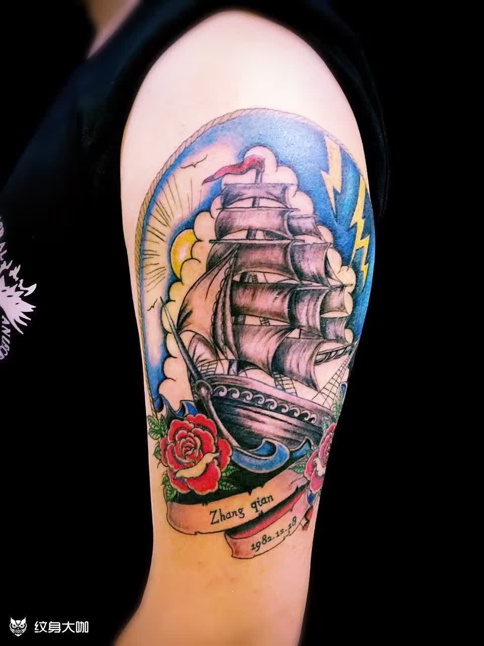 school帆船_纹身图案手稿图片_赵毅的纹身作品集