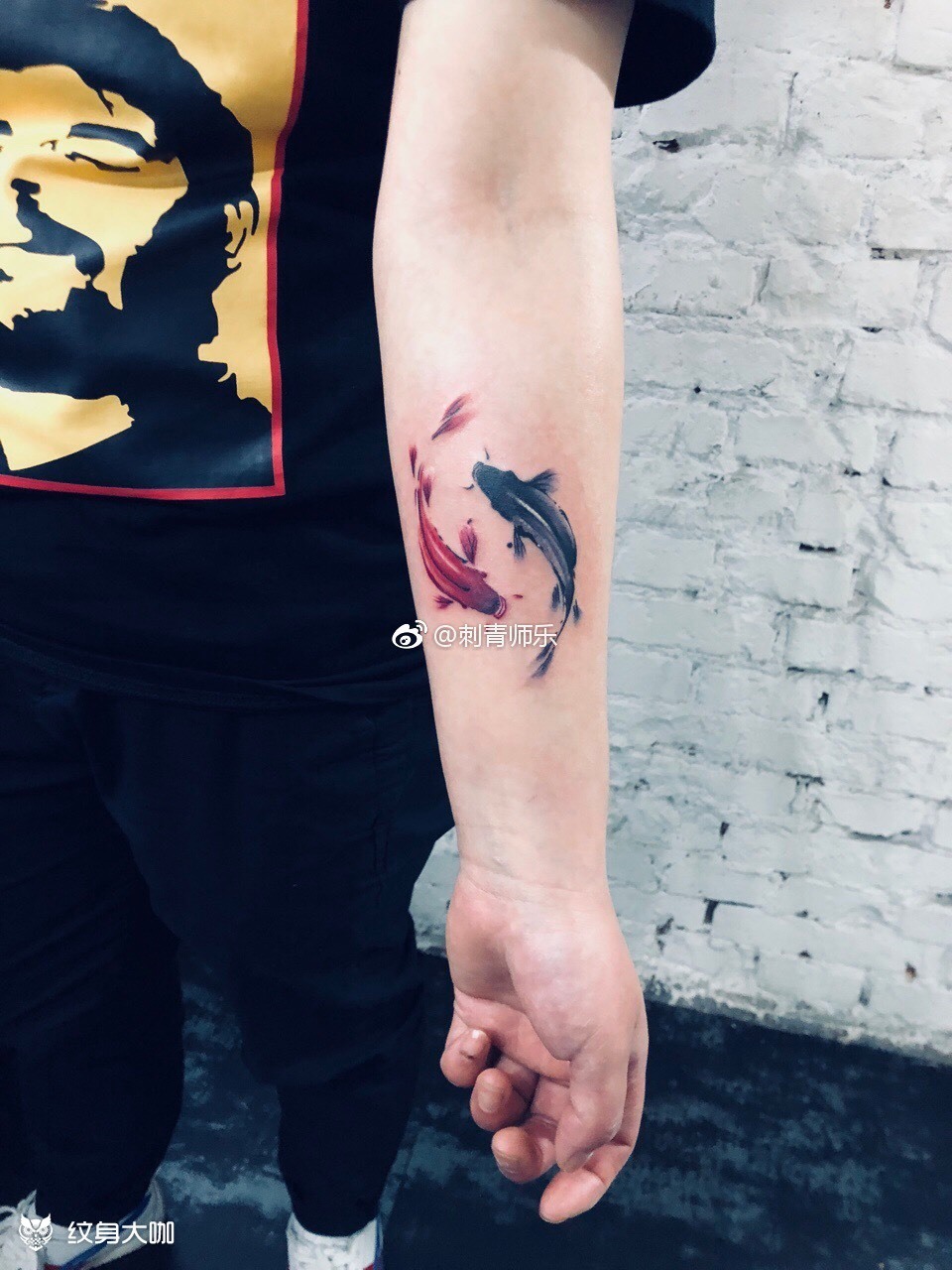 招财双鱼_纹身图案手稿图片_乐姐的纹身作品集