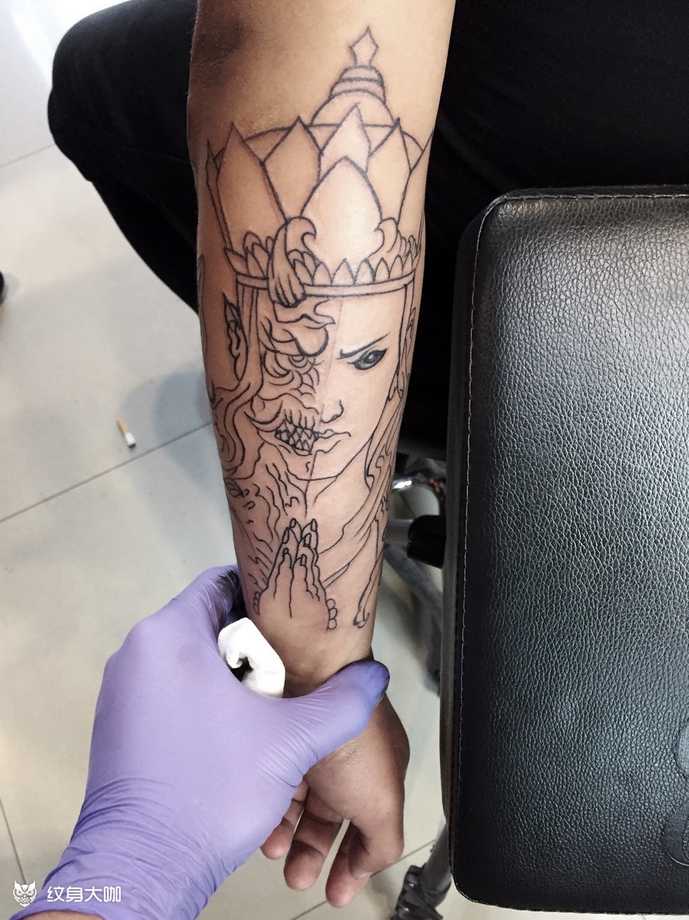 一念佛魔线条_纹身图案手稿图片_漯河六道刺青的纹身作品集