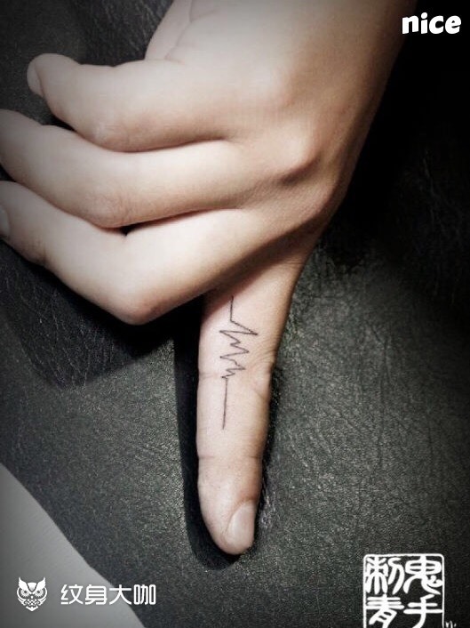 手指心电图_纹身图案手稿图片_张斌的纹身作品集
