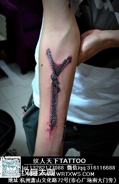 拉链_纹身图案手稿图片_刘本高的纹身作品集