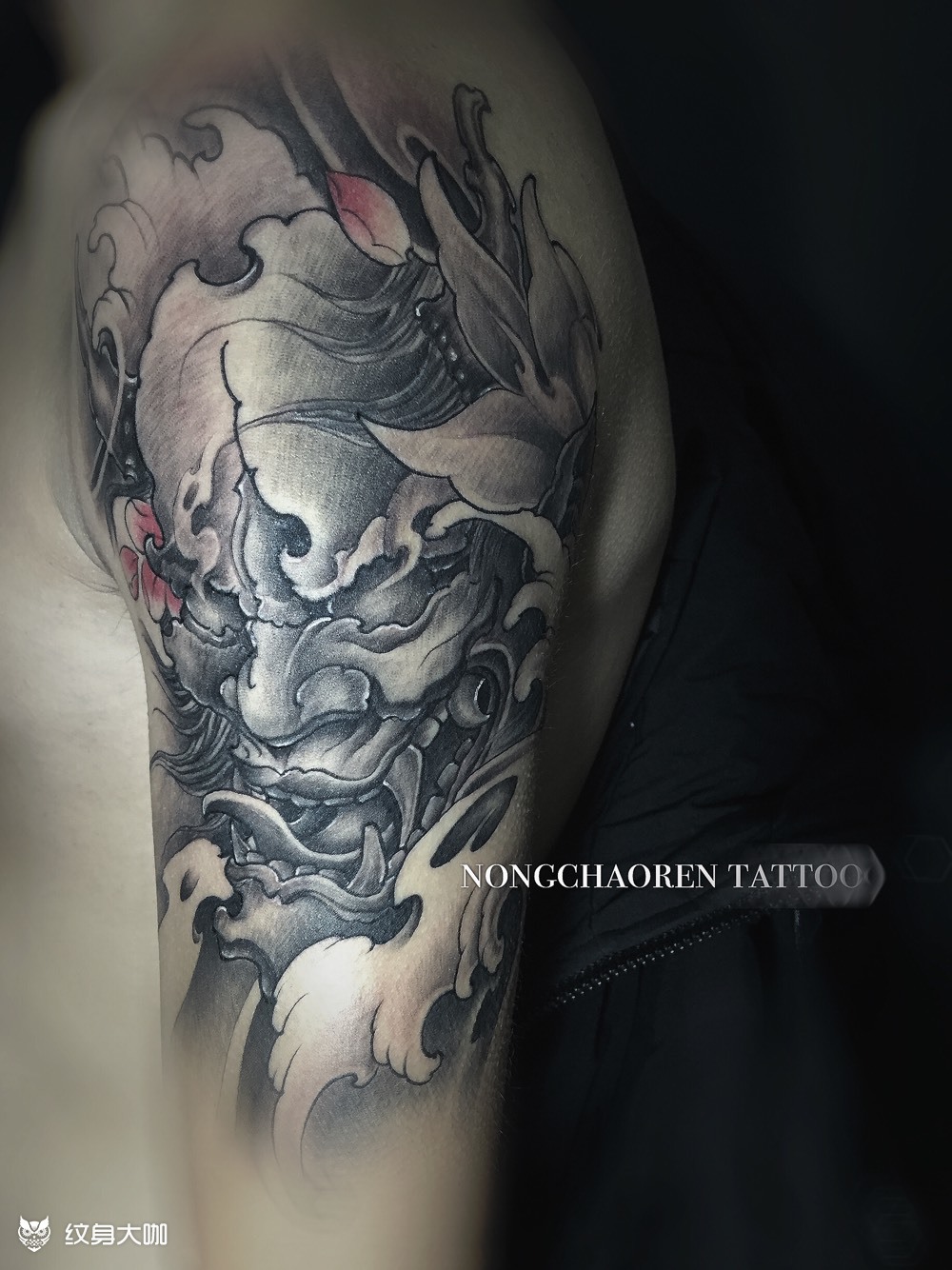 大臂 般若_纹身图案手稿图片_李增杰的纹身作品集