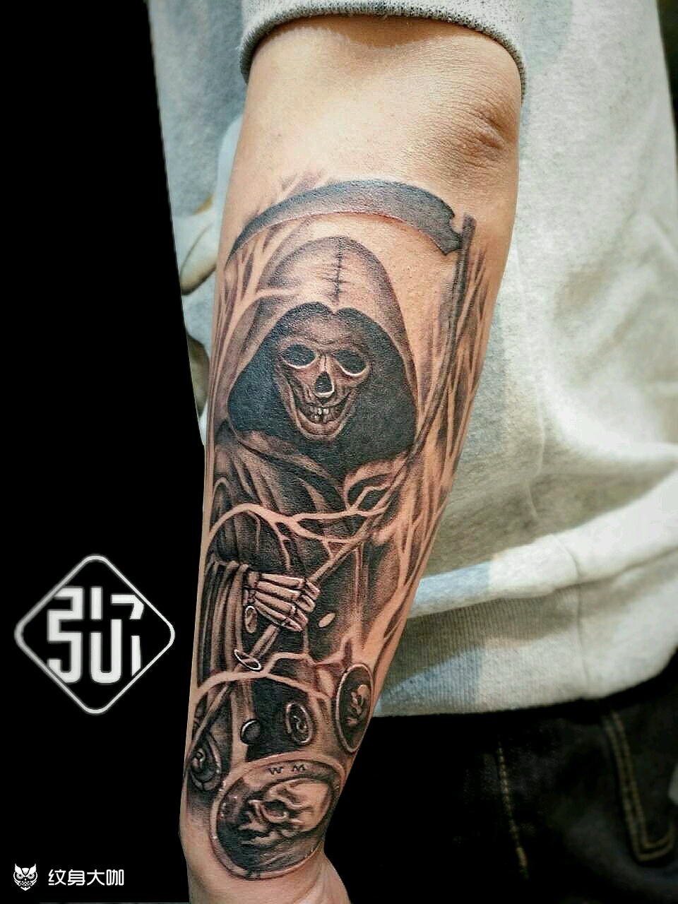 死神_纹身图案手稿图片_柒渡·子默的纹身作品集