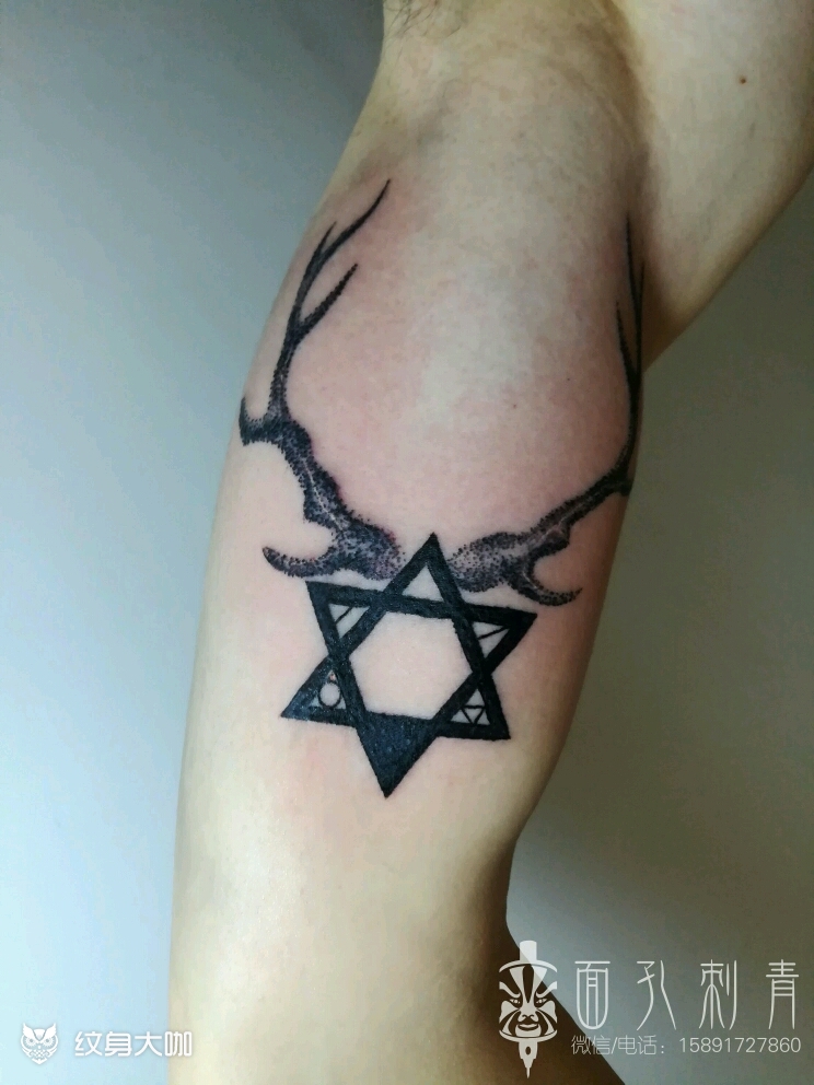 六芒星_纹身图案手稿图片_辉子的纹身作品集