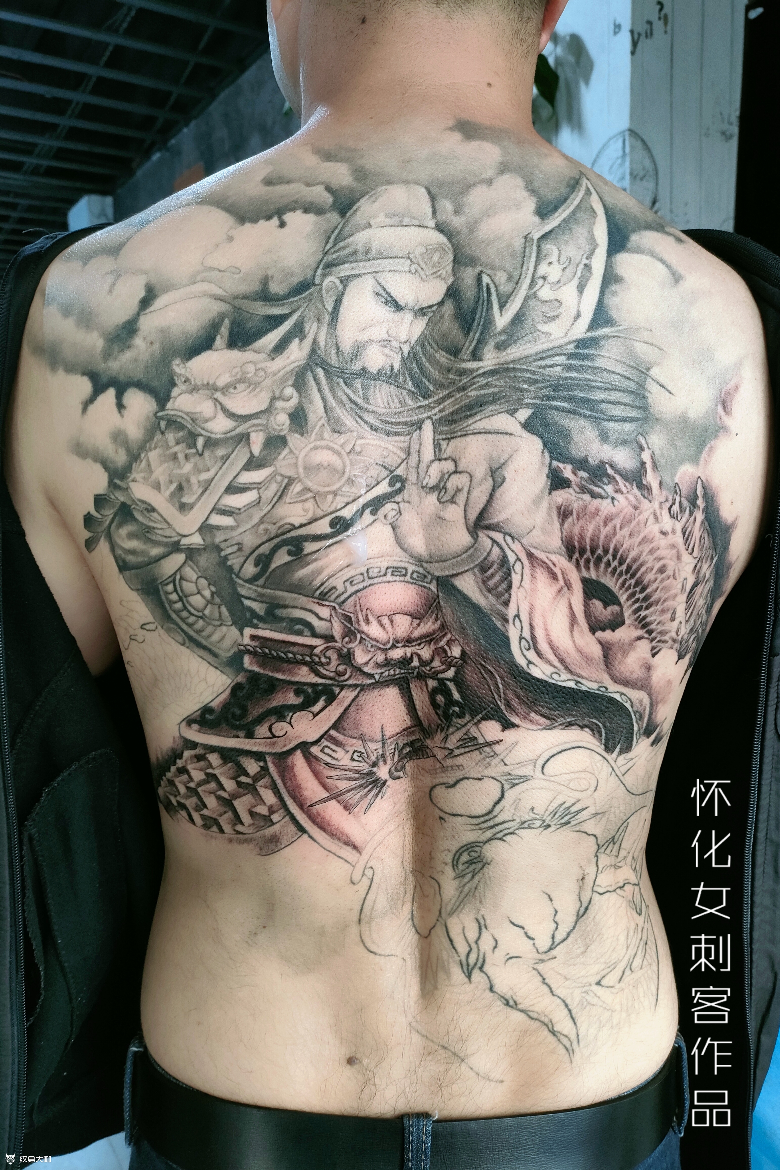 关云长(未完)_纹身图案手稿图片_阿左的纹身作品集