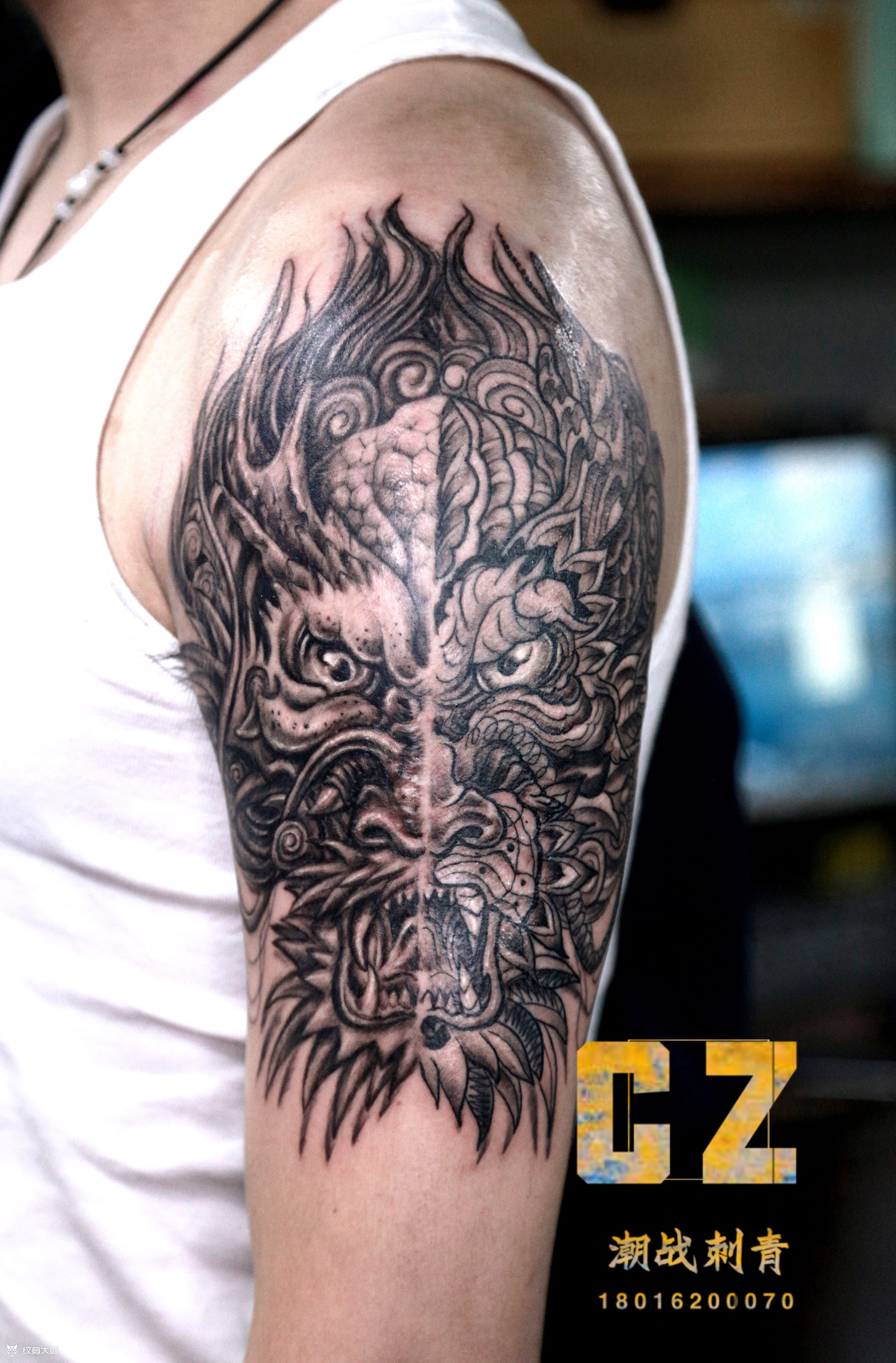 大龙头_纹身图案手稿图片_小弥弥的纹身作品集