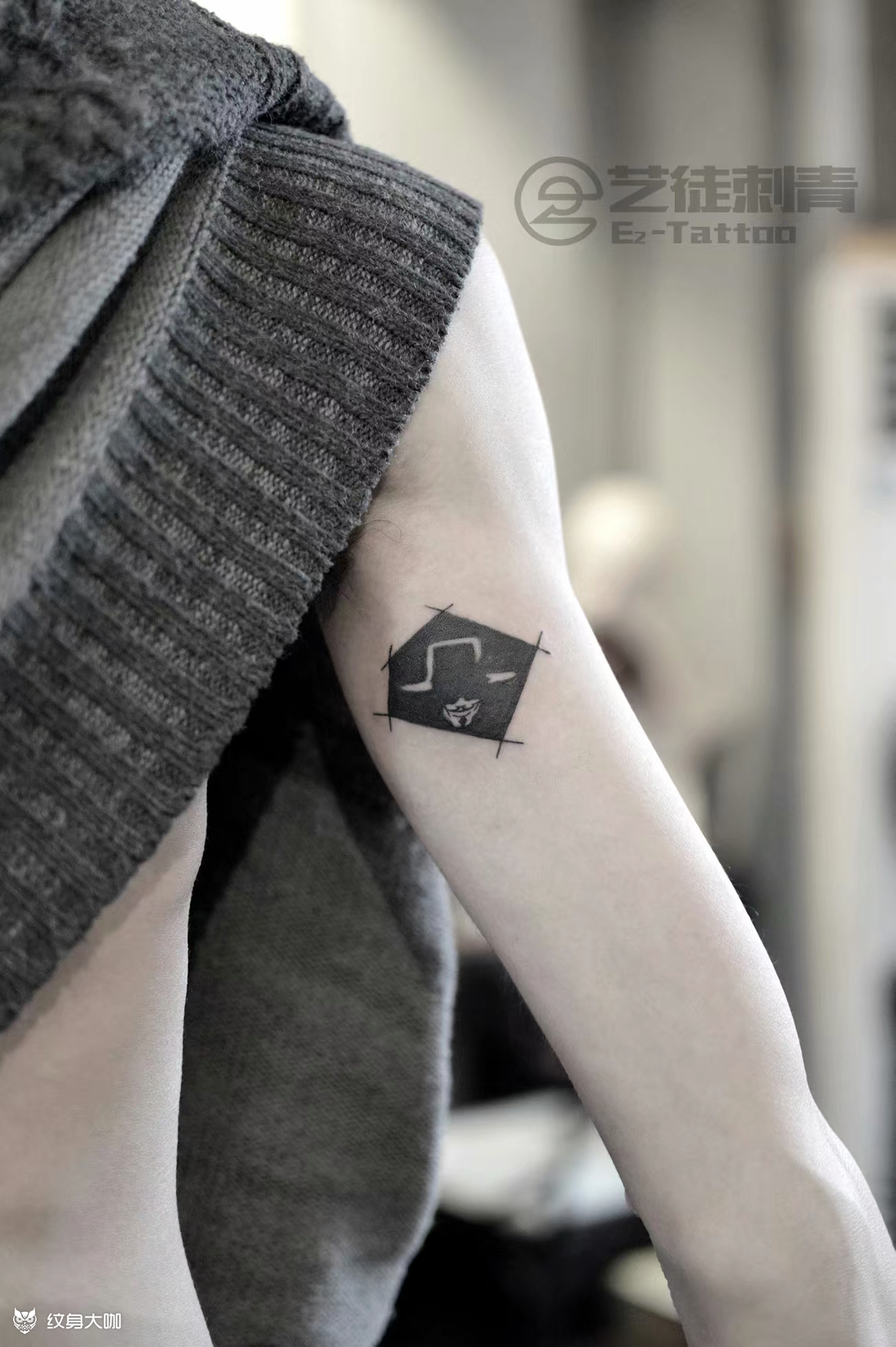 v字仇杀队_纹身图案手稿图片_张小宝的纹身作品集