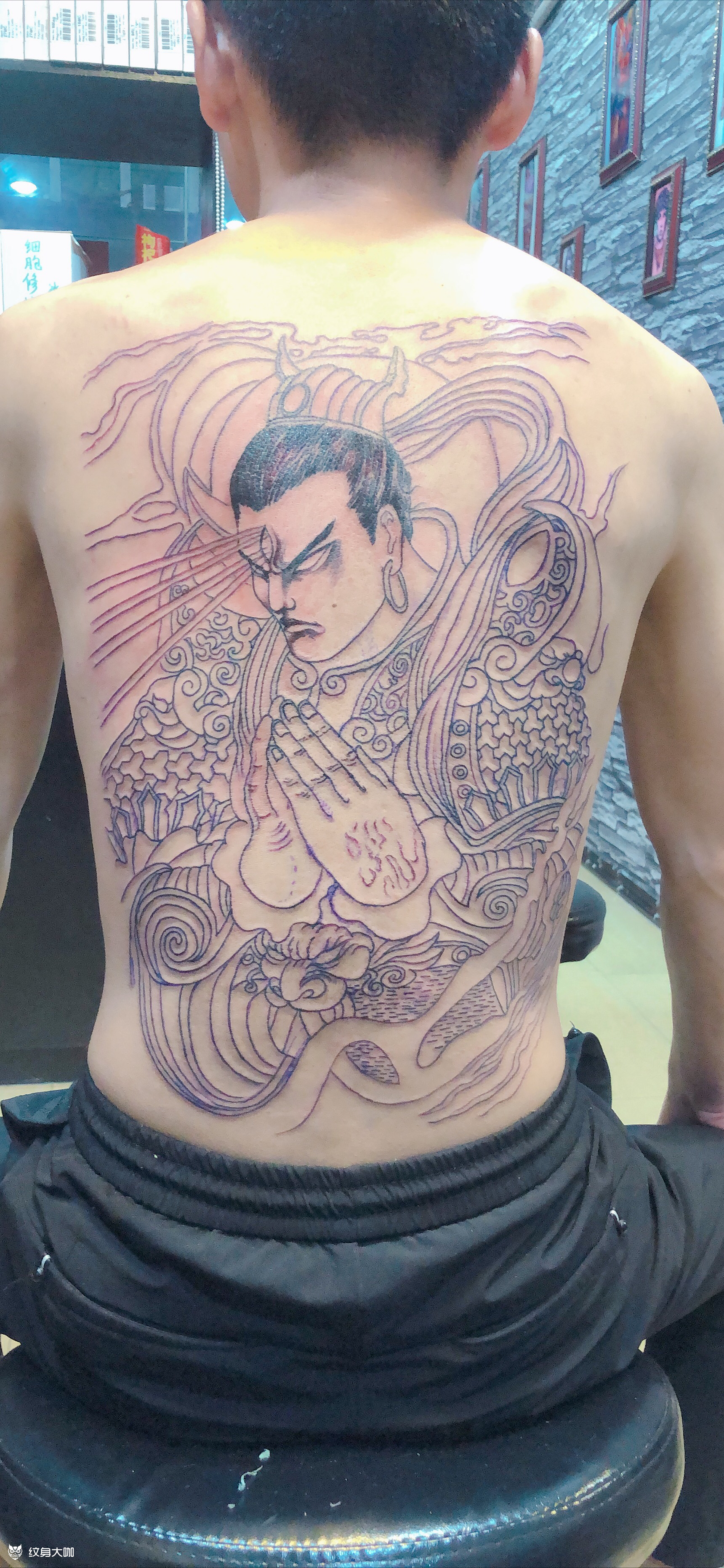 二郎神线条_纹身图案手稿图片_彭画吉的纹身作品集