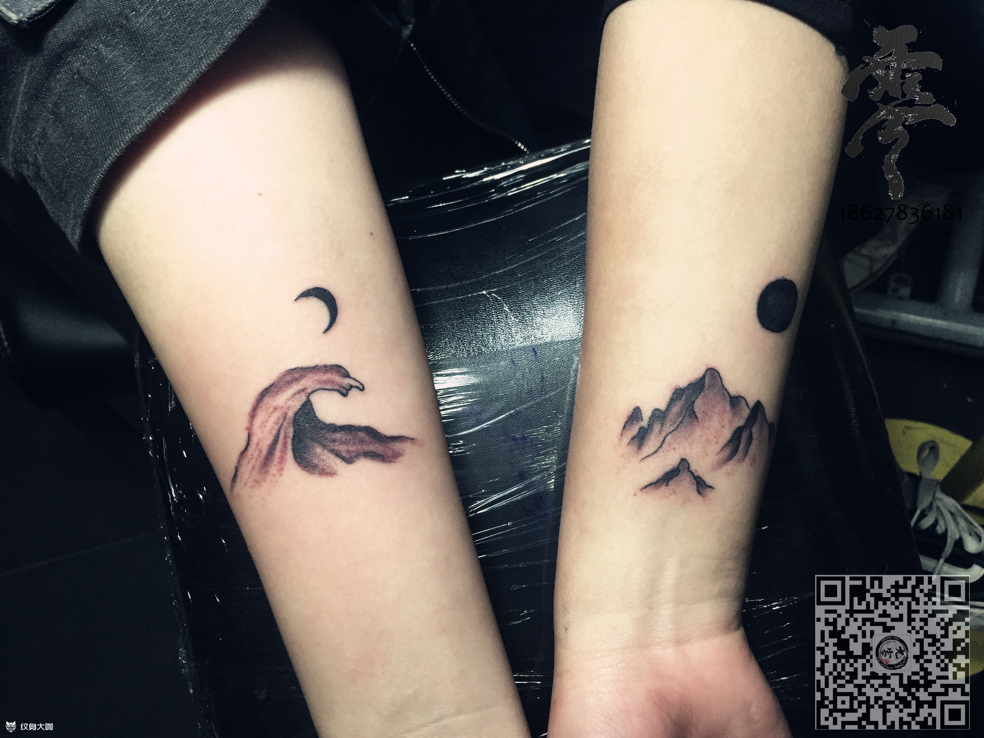 山河日月_纹身图案手稿图片_洪湖九零的纹身作品集
