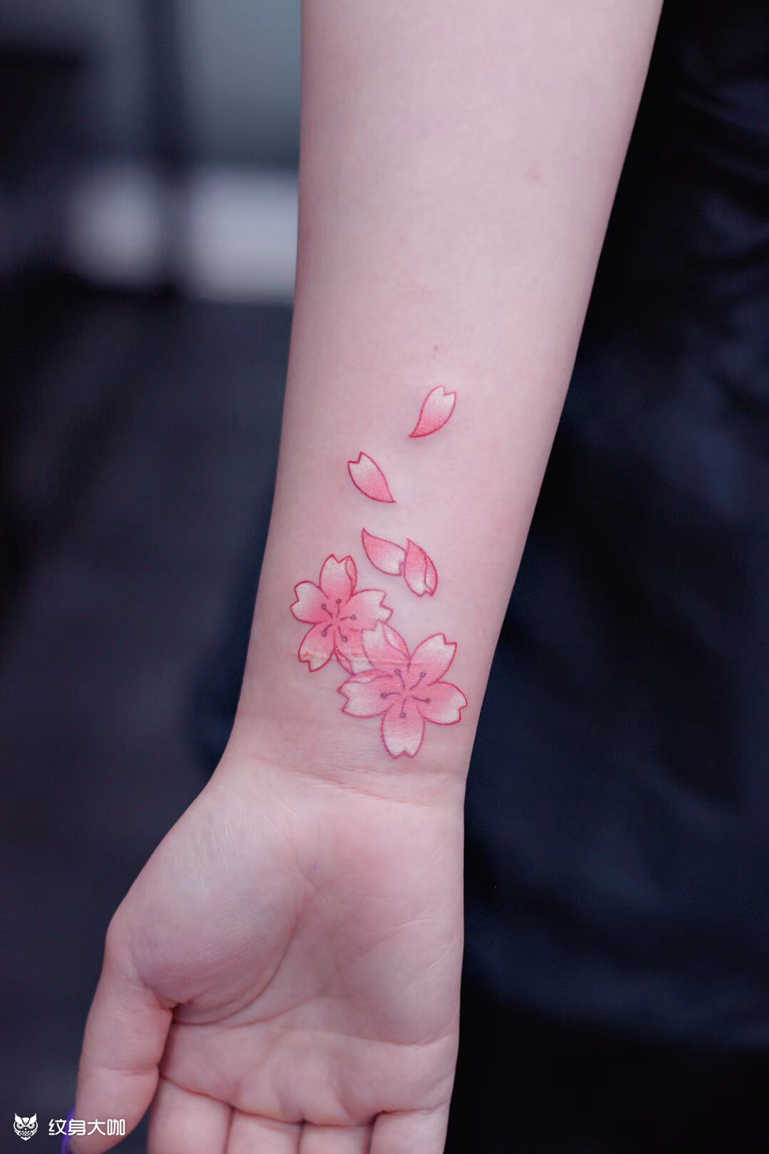 樱花_纹身图案手稿图片_利娜的纹身作品集