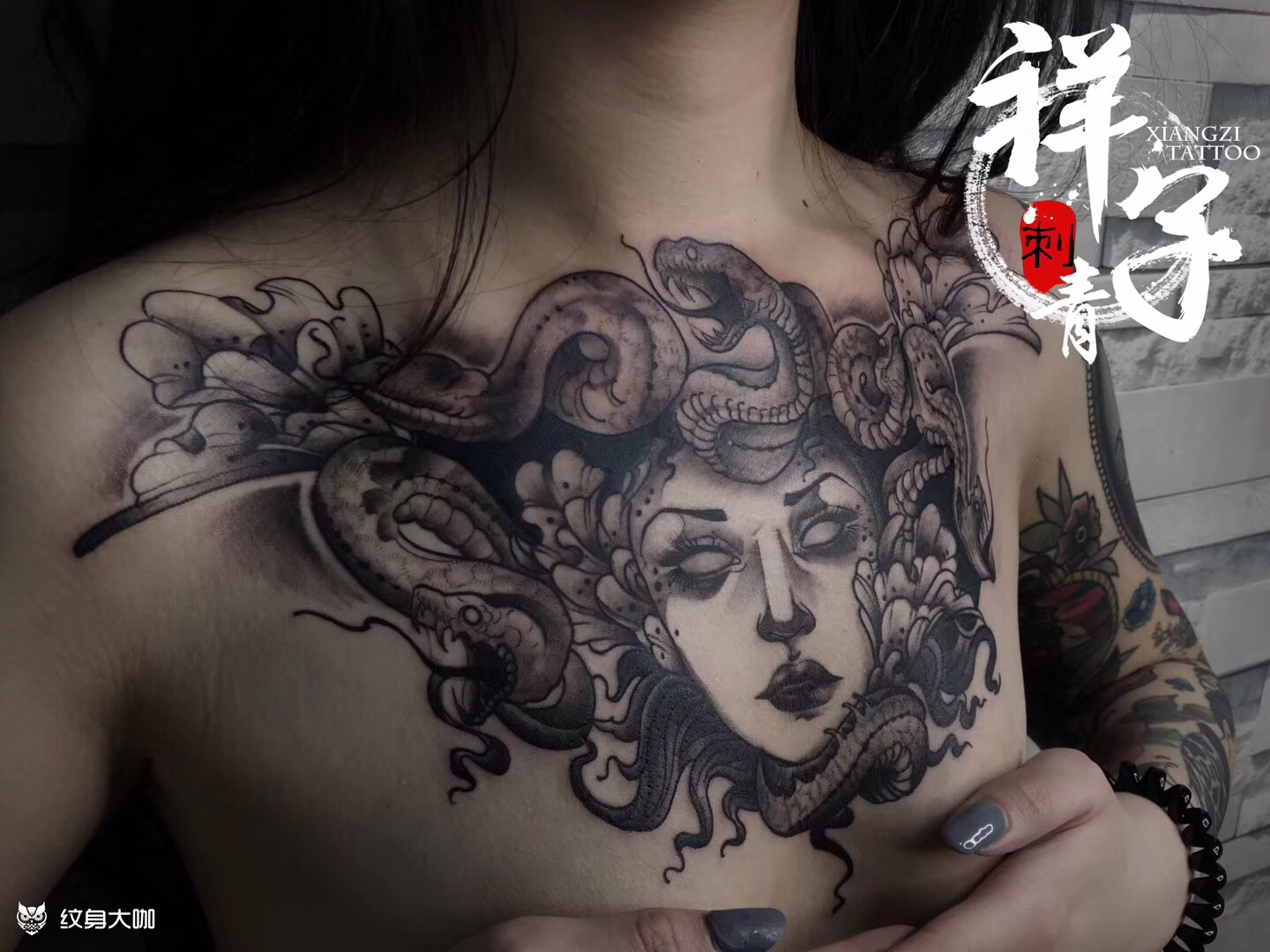 美杜莎女王_纹身图案手稿图片_祥子的纹身作品集