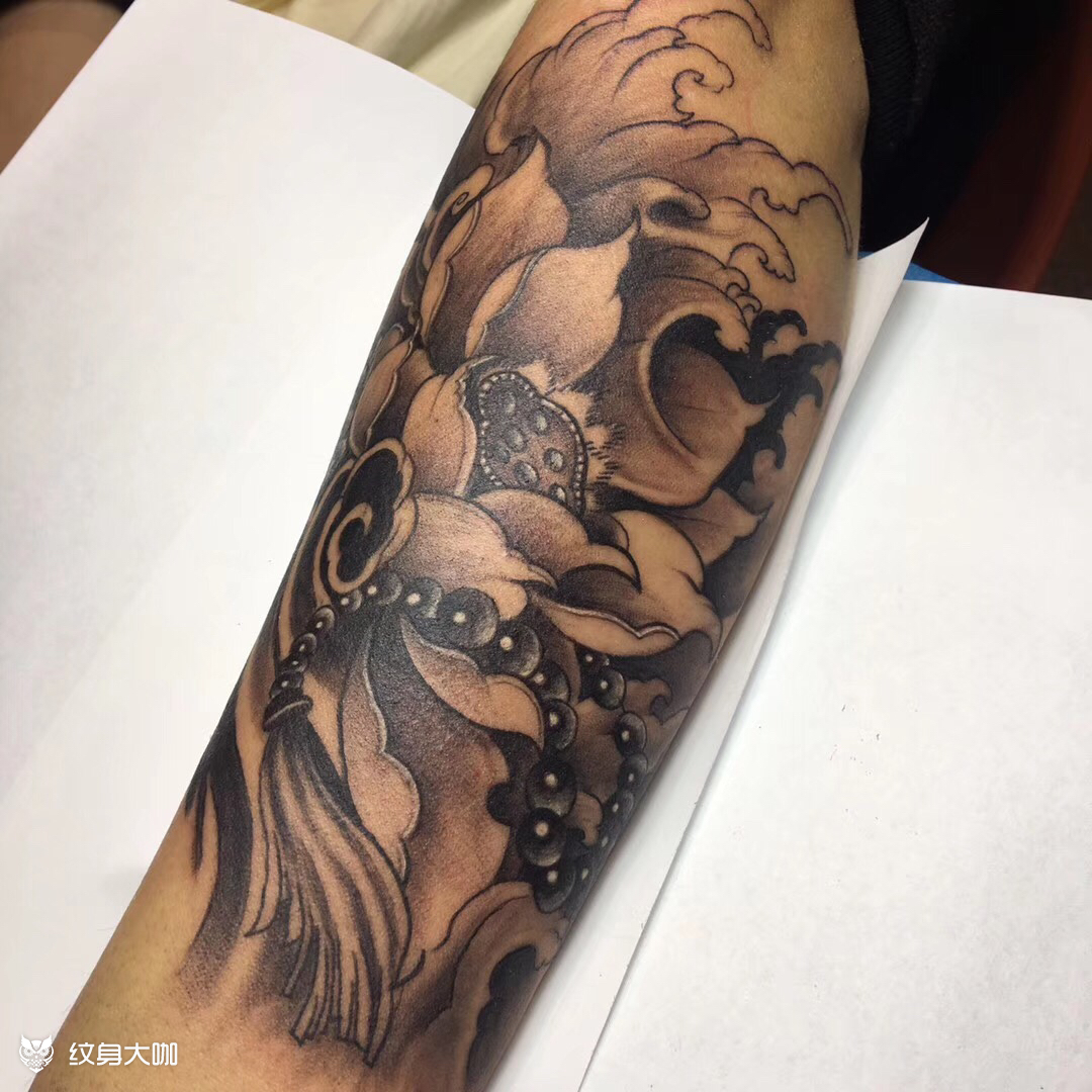 荷花_纹身图案手稿图片_xy的纹身作品集