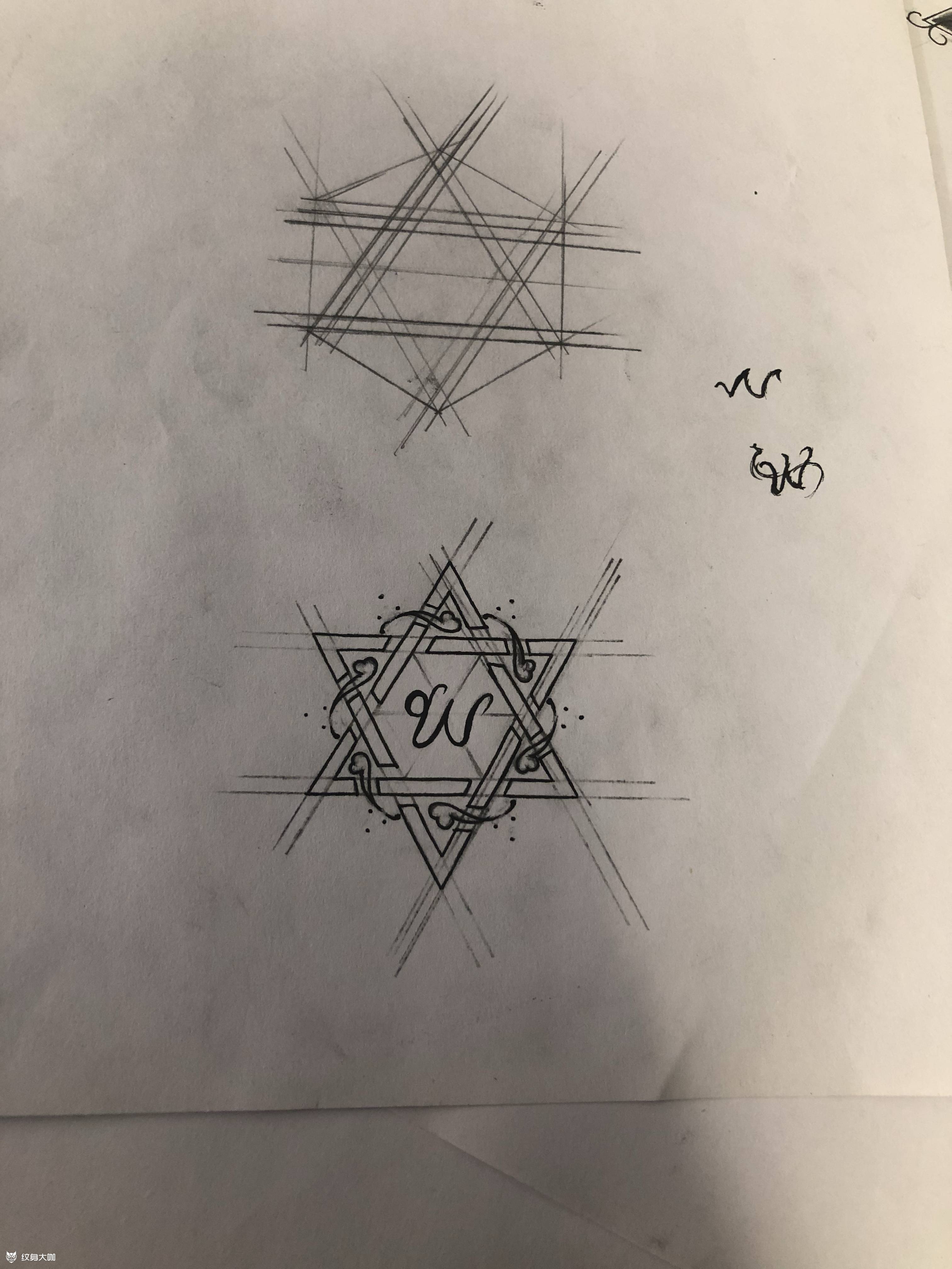 六芒星六芒星是女神的象征符号_纹身吧社区 - 纹身大咖