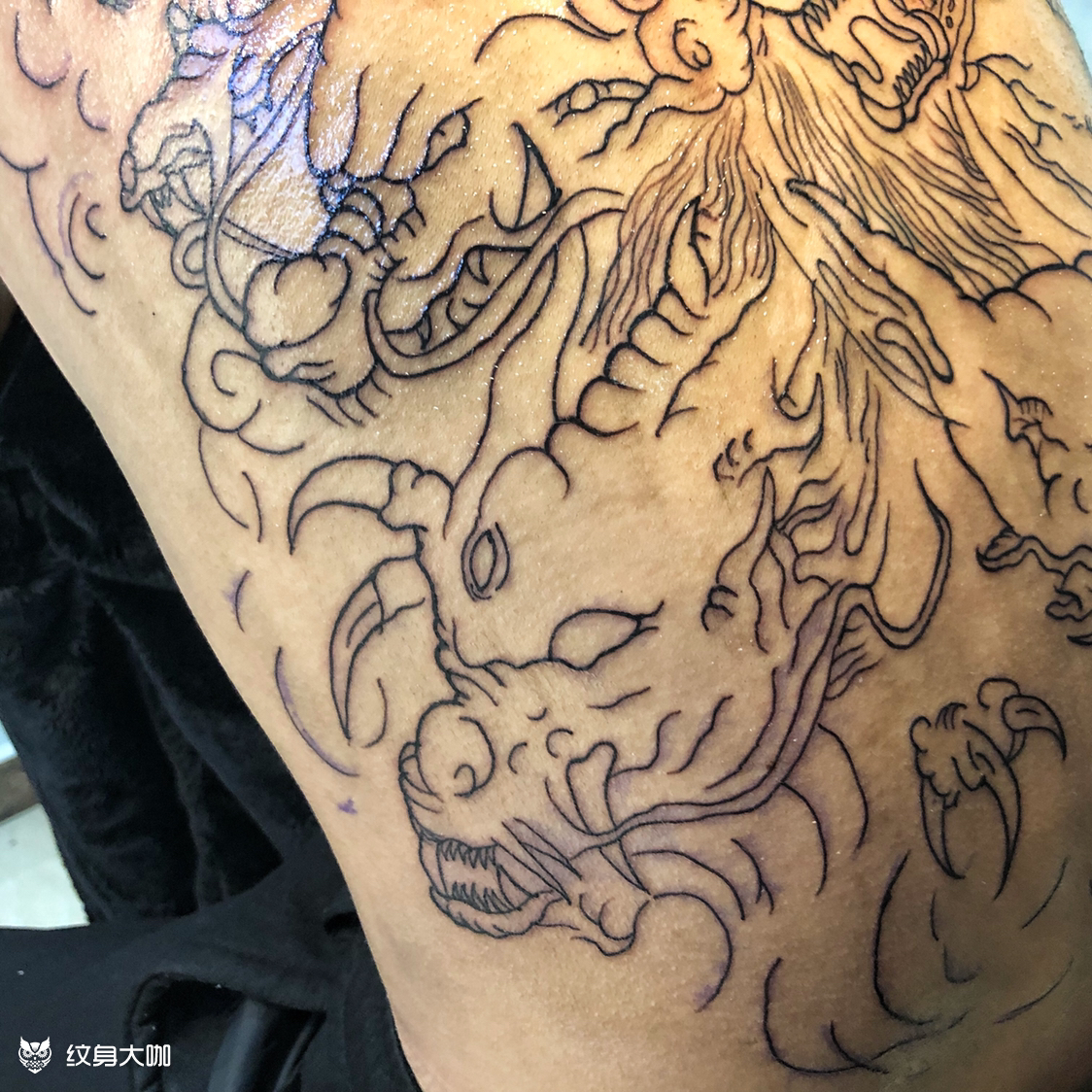 九龙拉棺线条_纹身吧社区 - 纹身大咖