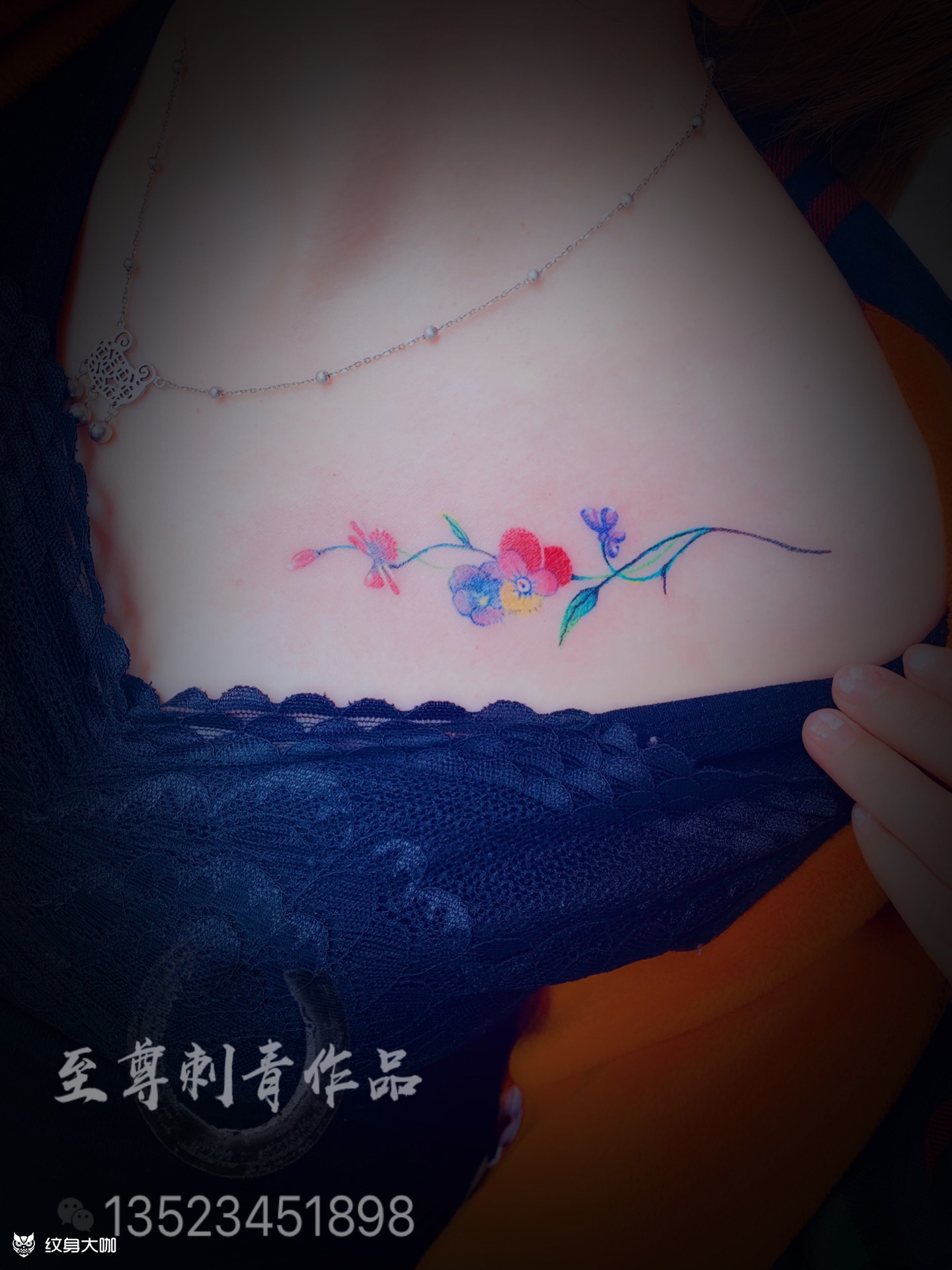 锁骨花_纹身图案手稿图片_王新颖的纹身作品集