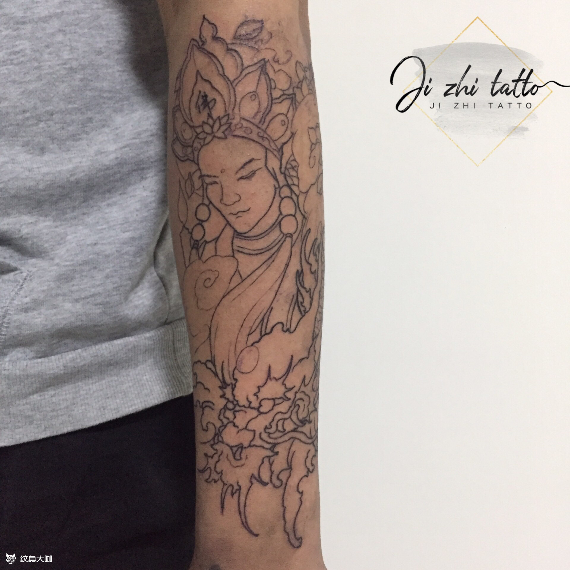地藏王_纹身图案手稿图片_黎超的纹身作品集