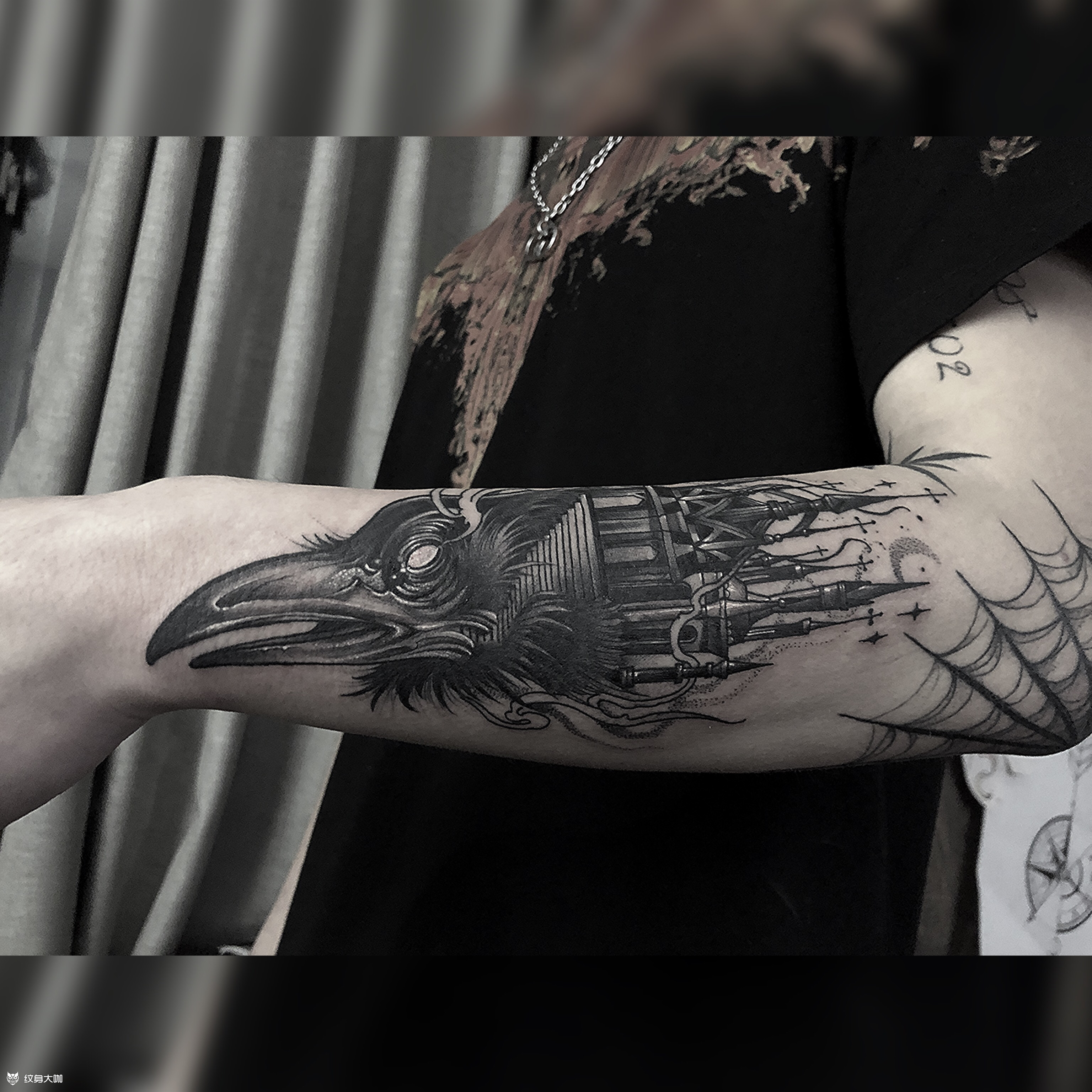 乌鸦想象_纹身图案手稿图片_严杰的纹身作品集