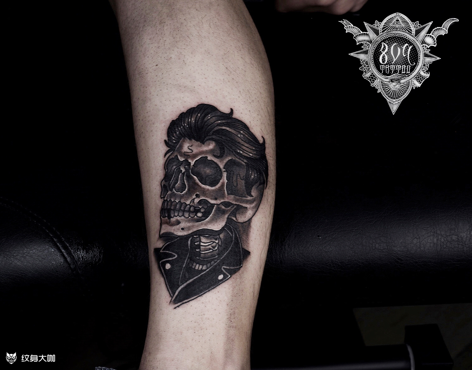 oldschool油头骷髅_纹身图案手稿图片_子默的纹身作品集