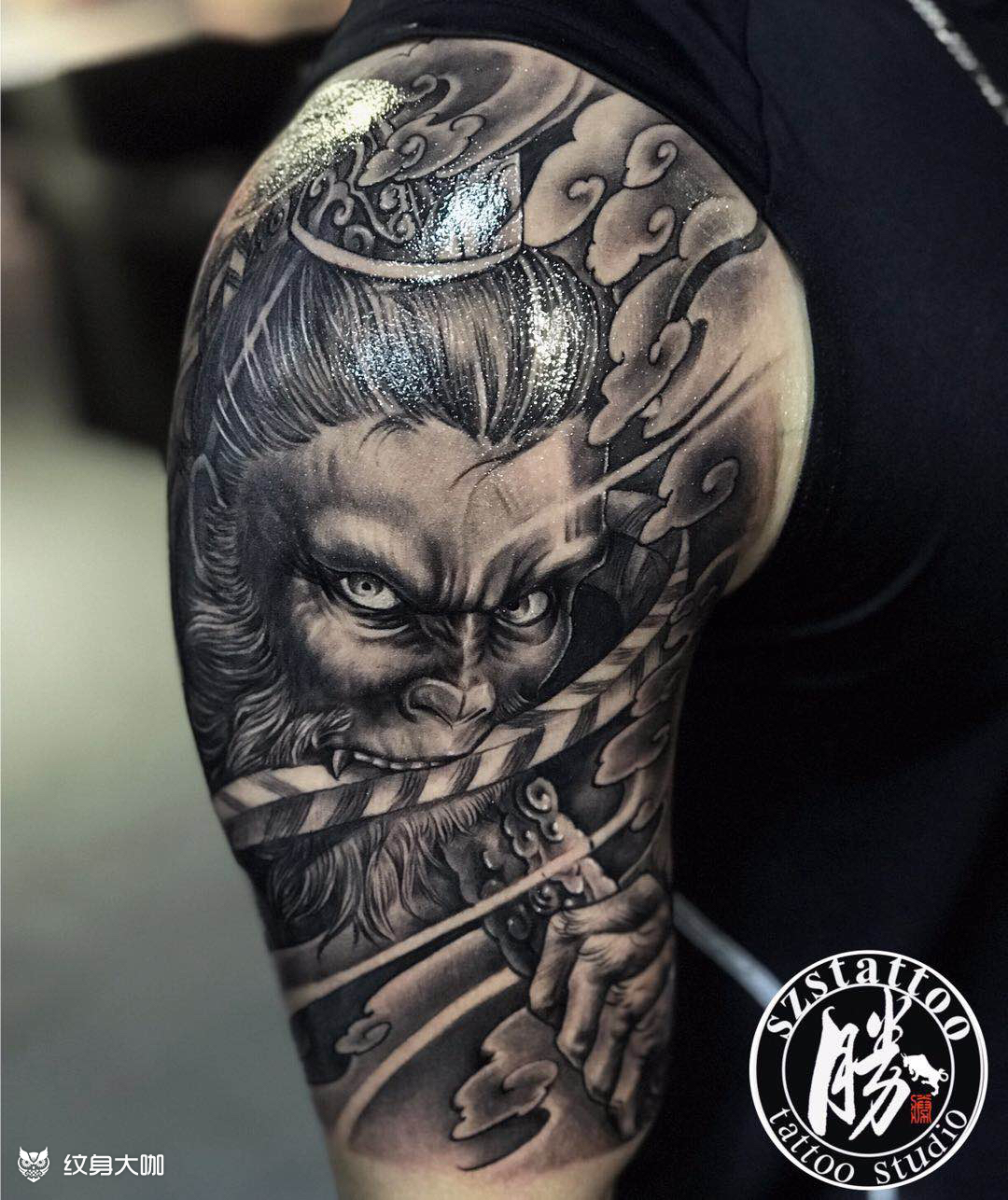大圣_纹身图案手稿图片_梁春的纹身作品集