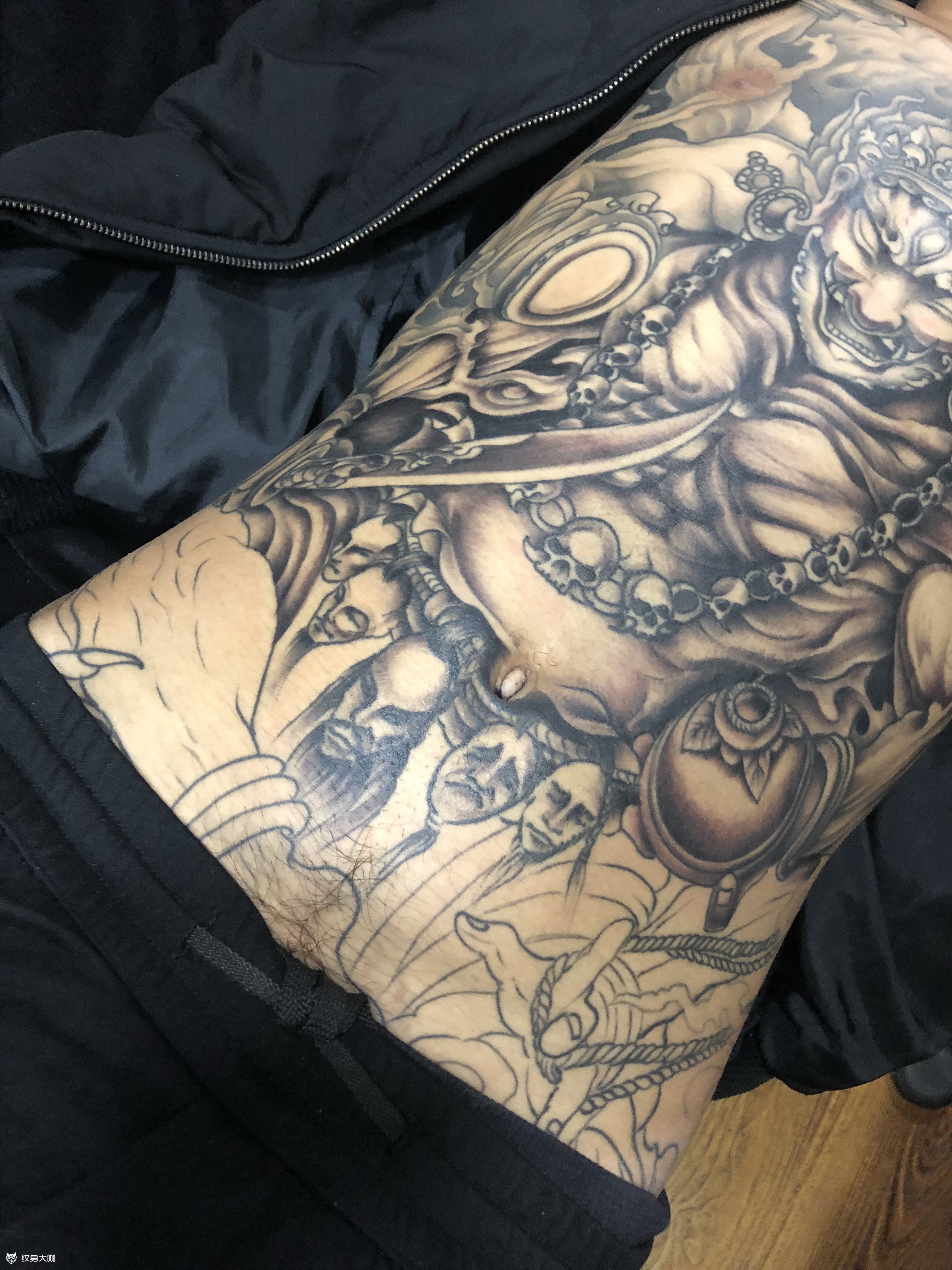 大黑天一点一点完成吧,面积太_纹身吧社区 - 纹身大咖