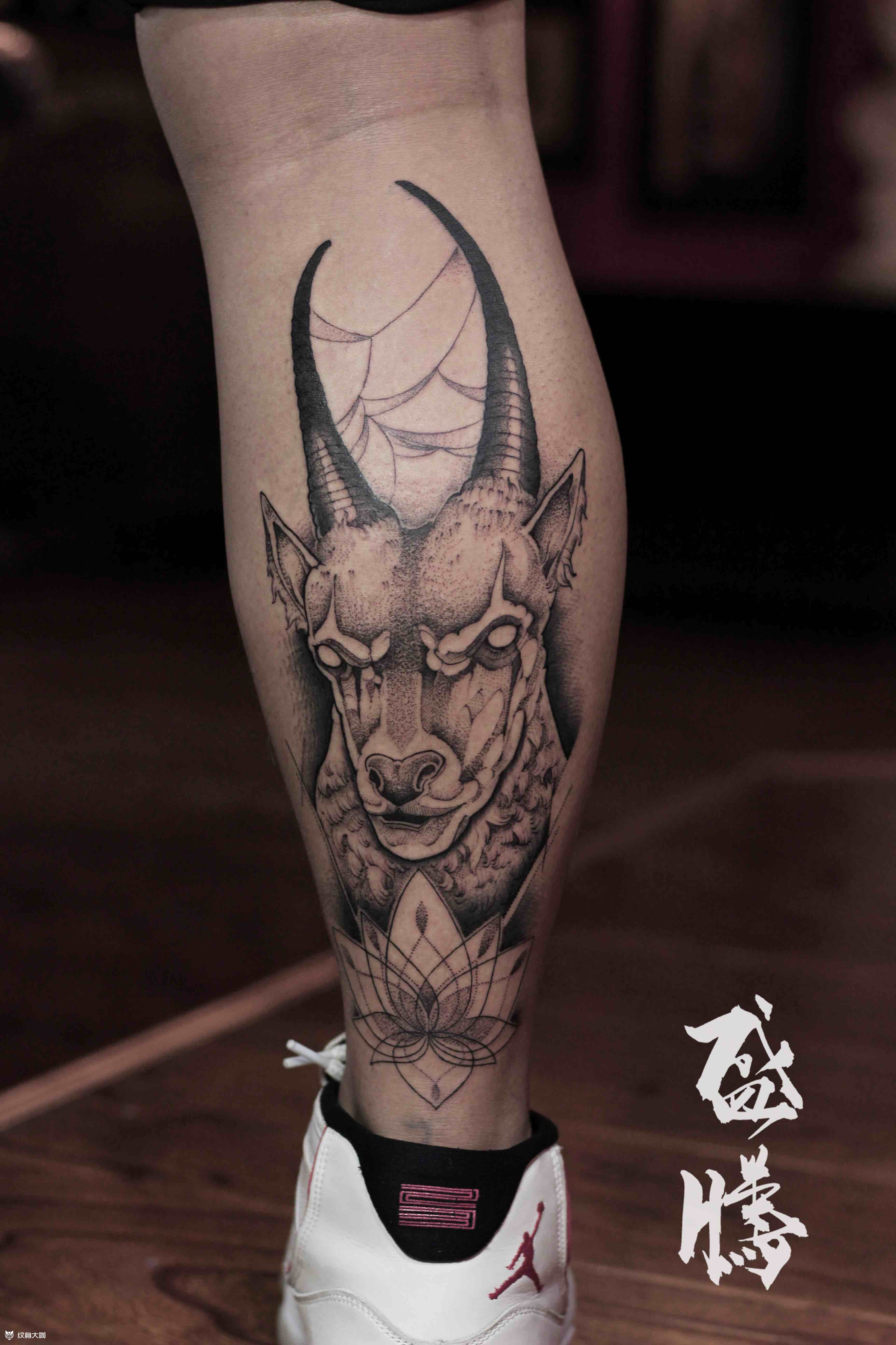 撒旦羊头_纹身图案手稿图片_刘俊的纹身作品集