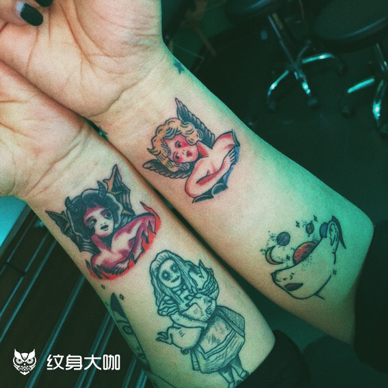 天使与魔鬼_纹身图案手稿图片_金妮jennie的纹身作品集