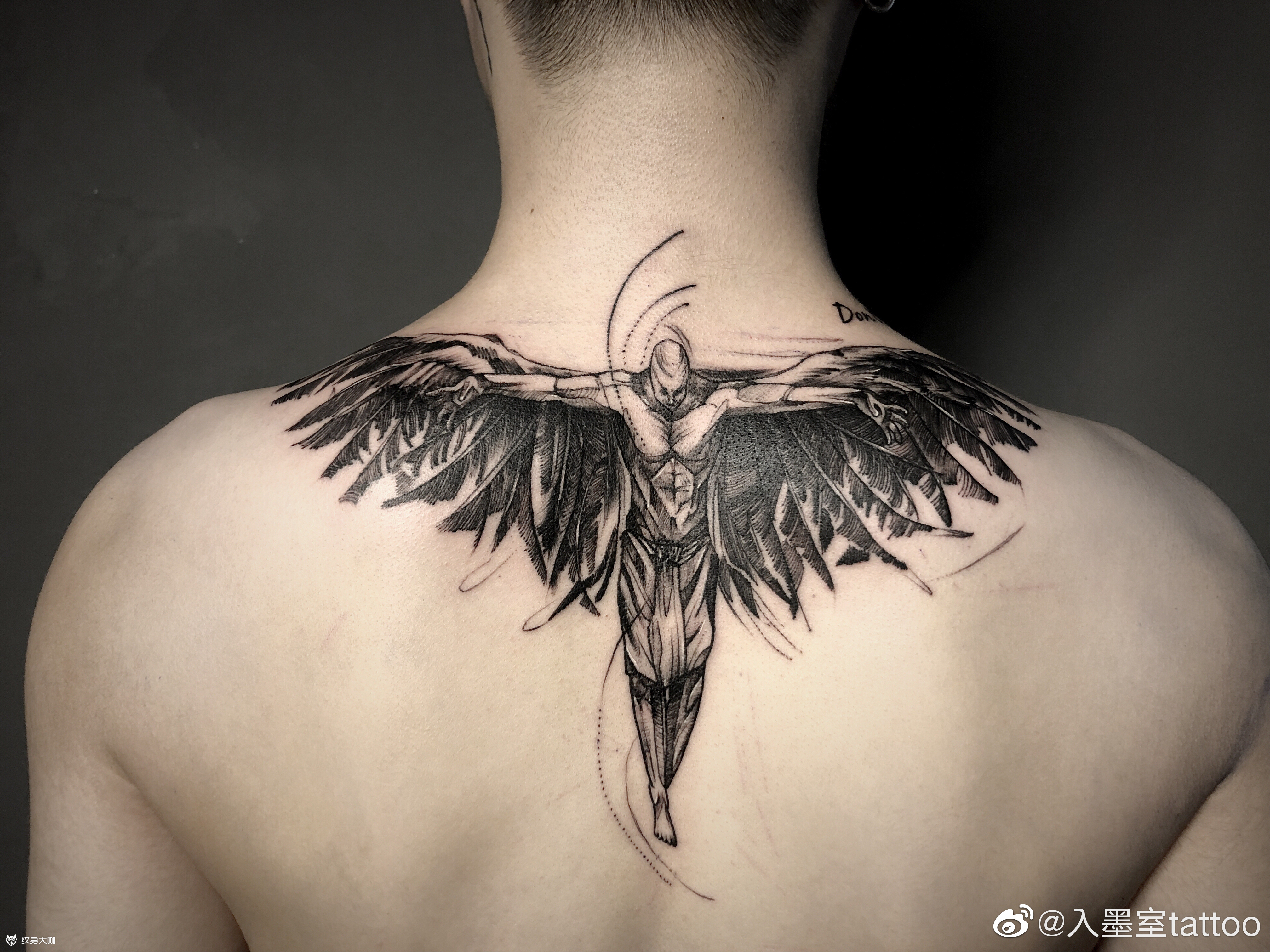 天使纹身图案男 意义图片