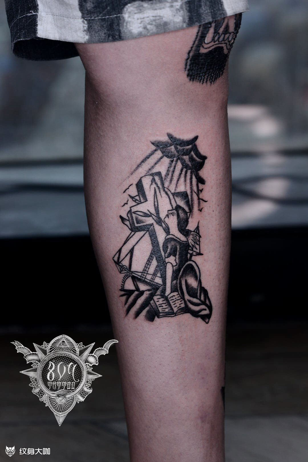 黑灰oldschool_纹身图案手稿图片_子默的纹身作品集