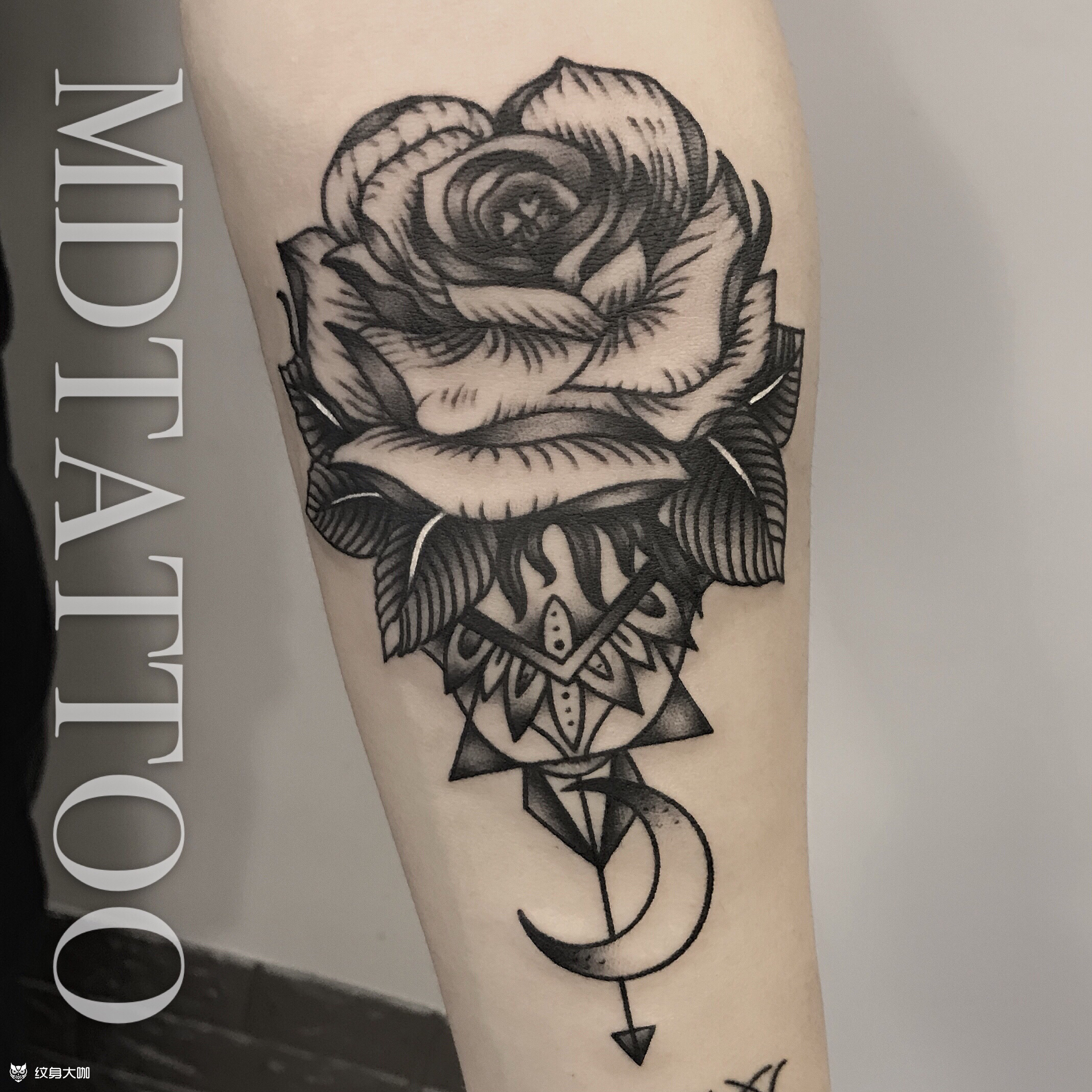 玫瑰花_纹身图案手稿图片_阿权的纹身作品集
