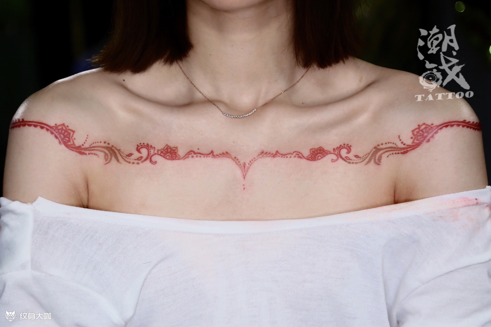 蕾丝项链_纹身图案手稿图片_小弥弥的纹身作品集