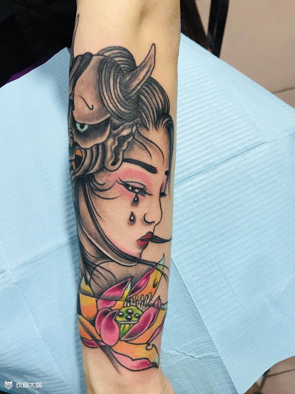 落泪艺妓_纹身图案手稿图片_李帅的纹身作品集